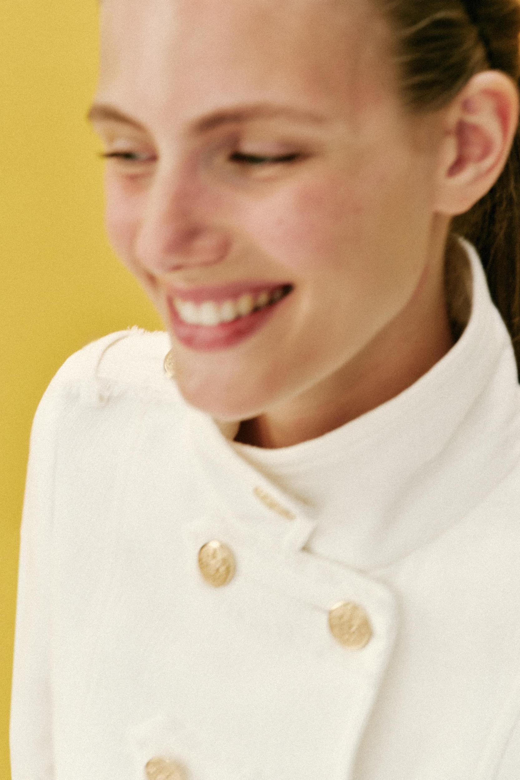 GOLD BUTTON WRAP JACKET Product Image