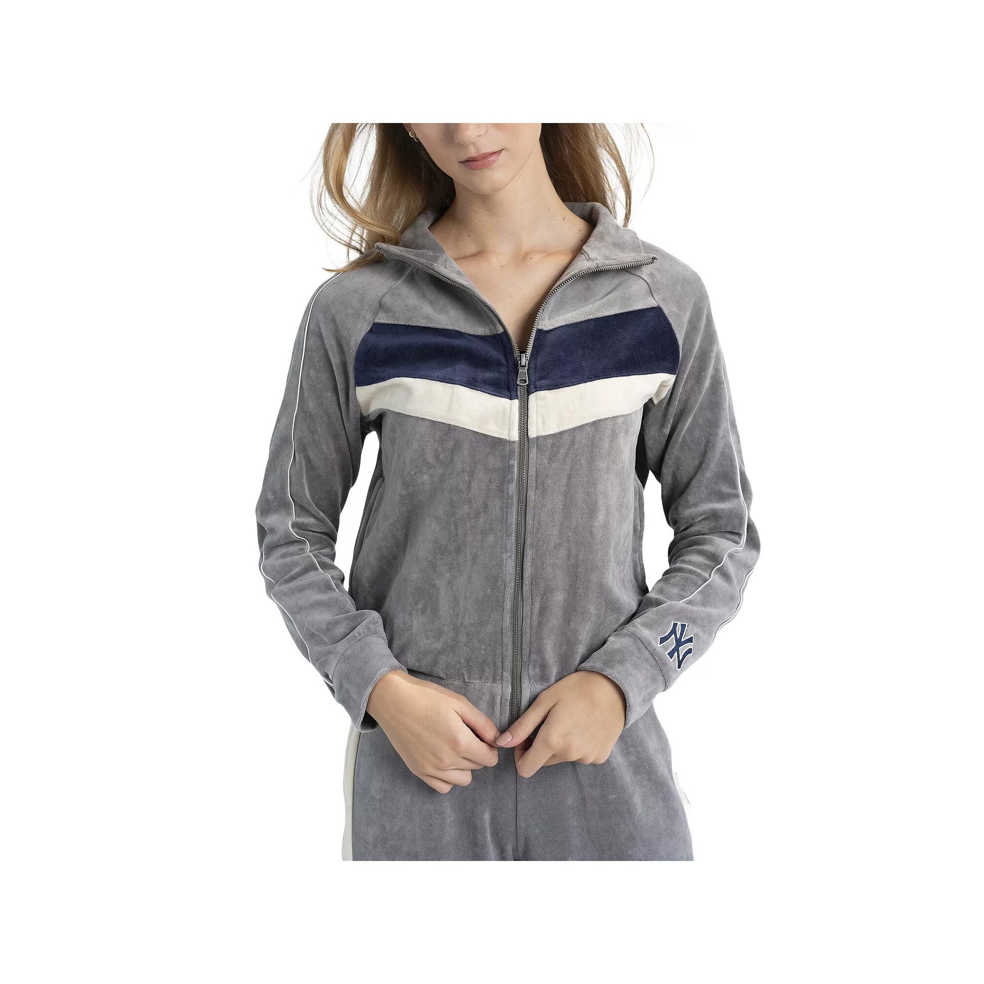 Women's Lusso Gray New York Yankees Nixie Raglan Full-Zip Jacket,  Product Image
