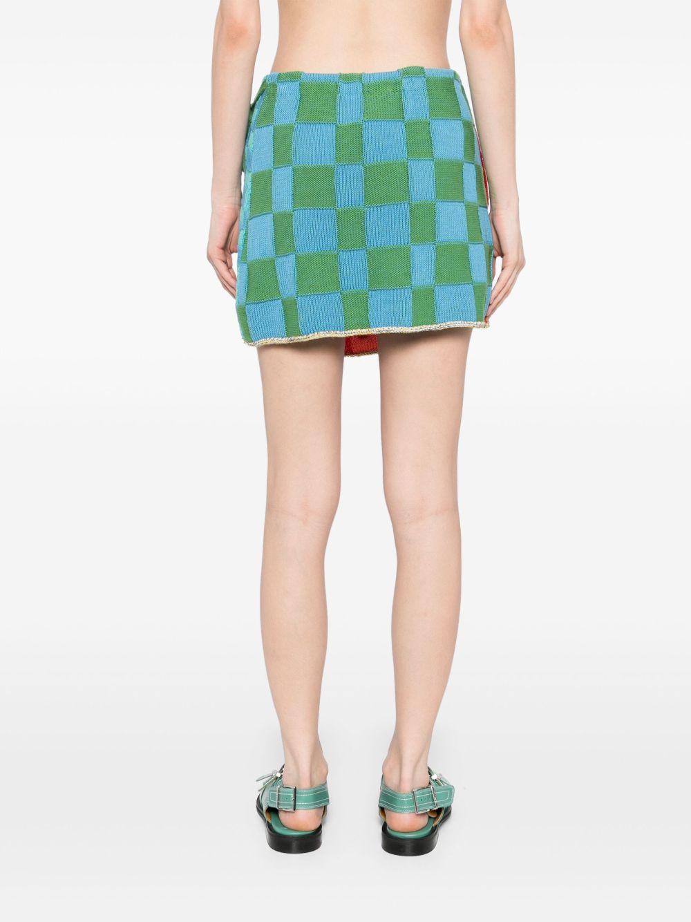 embellished check wrap mini skirt Product Image