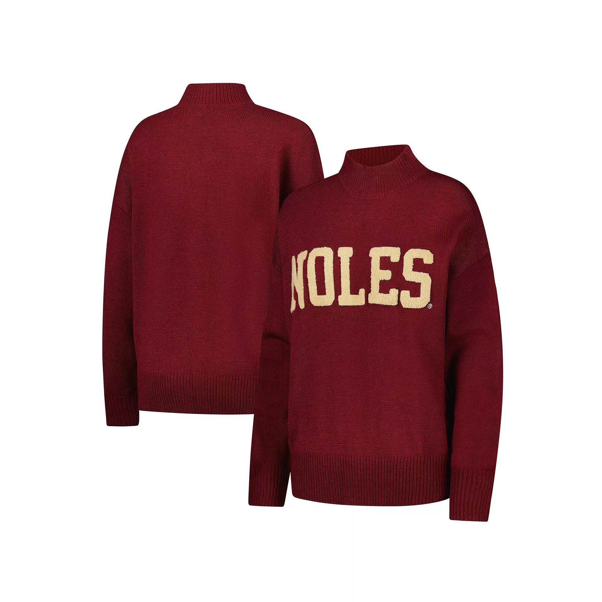 Women's  Garnet Florida State Seminoles Oversized Varsity Sweater, Size: Large, Red Product Image