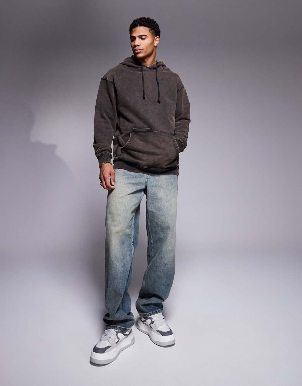 Liquor N Poker pocket detail hoodie in burgundy Product Image