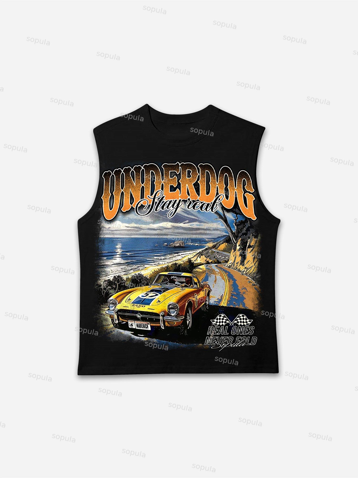 Underdog Old Vintage Racing Graphic Cotton Tank Top Product Image