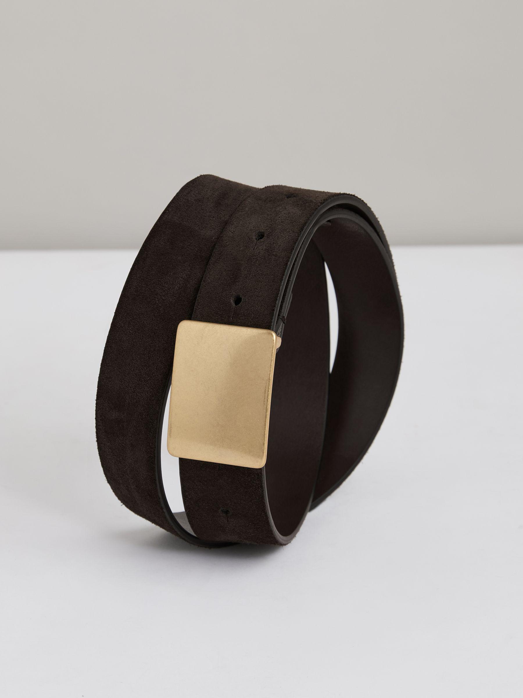 Square-Buckle Belt in Chocolate Product Image