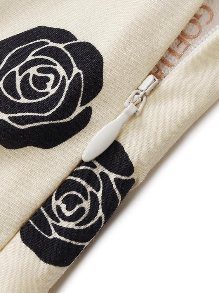 Off Shoulder 3D Rose Knotted Top And Half Skirt Two-Piece Set Product Image