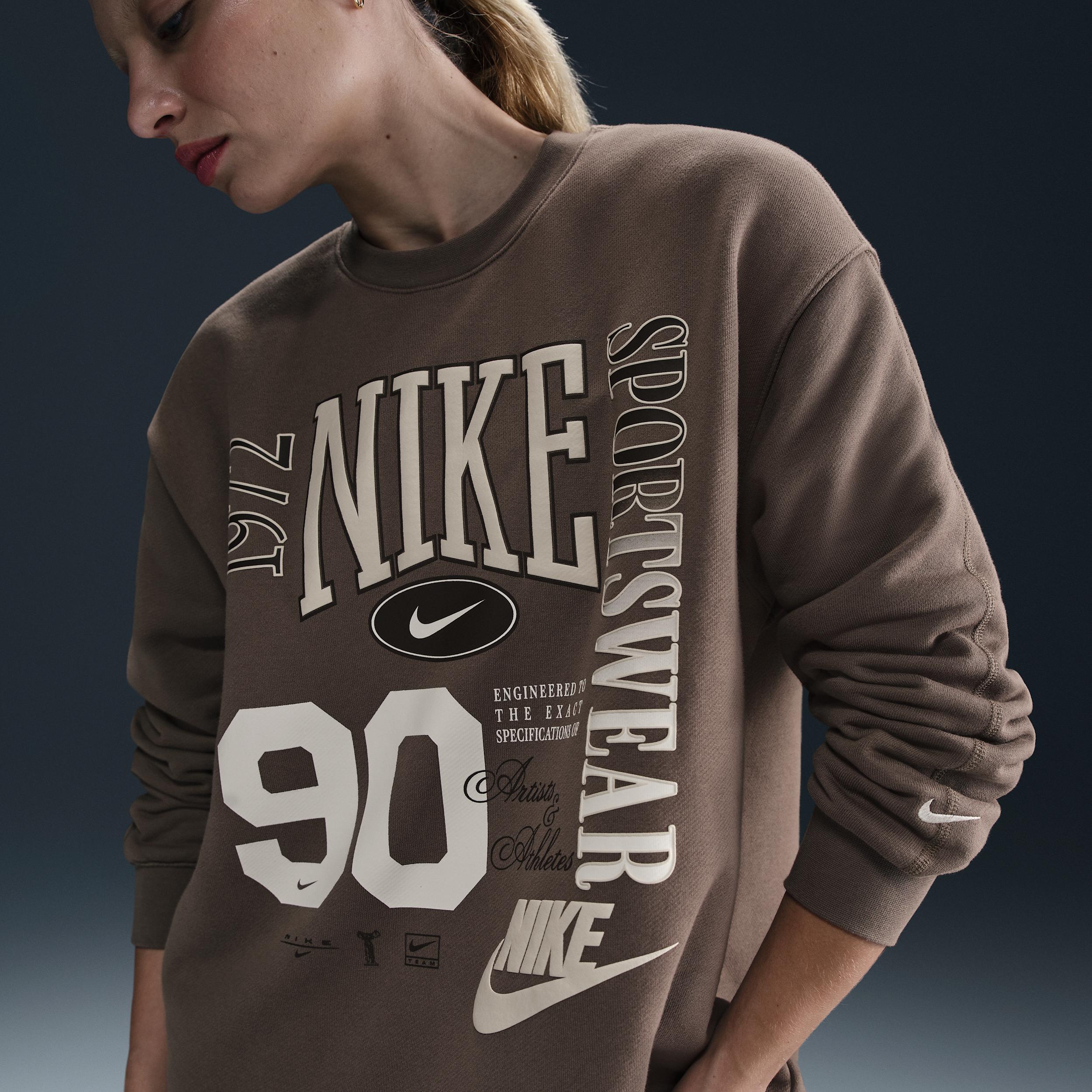 Womens Nike Sportswear Oversized French Terry Crewneck Sweatshirt Product Image