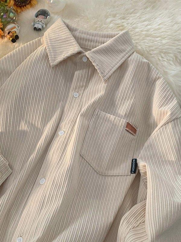 Men's Vintage Corduroy Long Sleeve Shirt Product Image