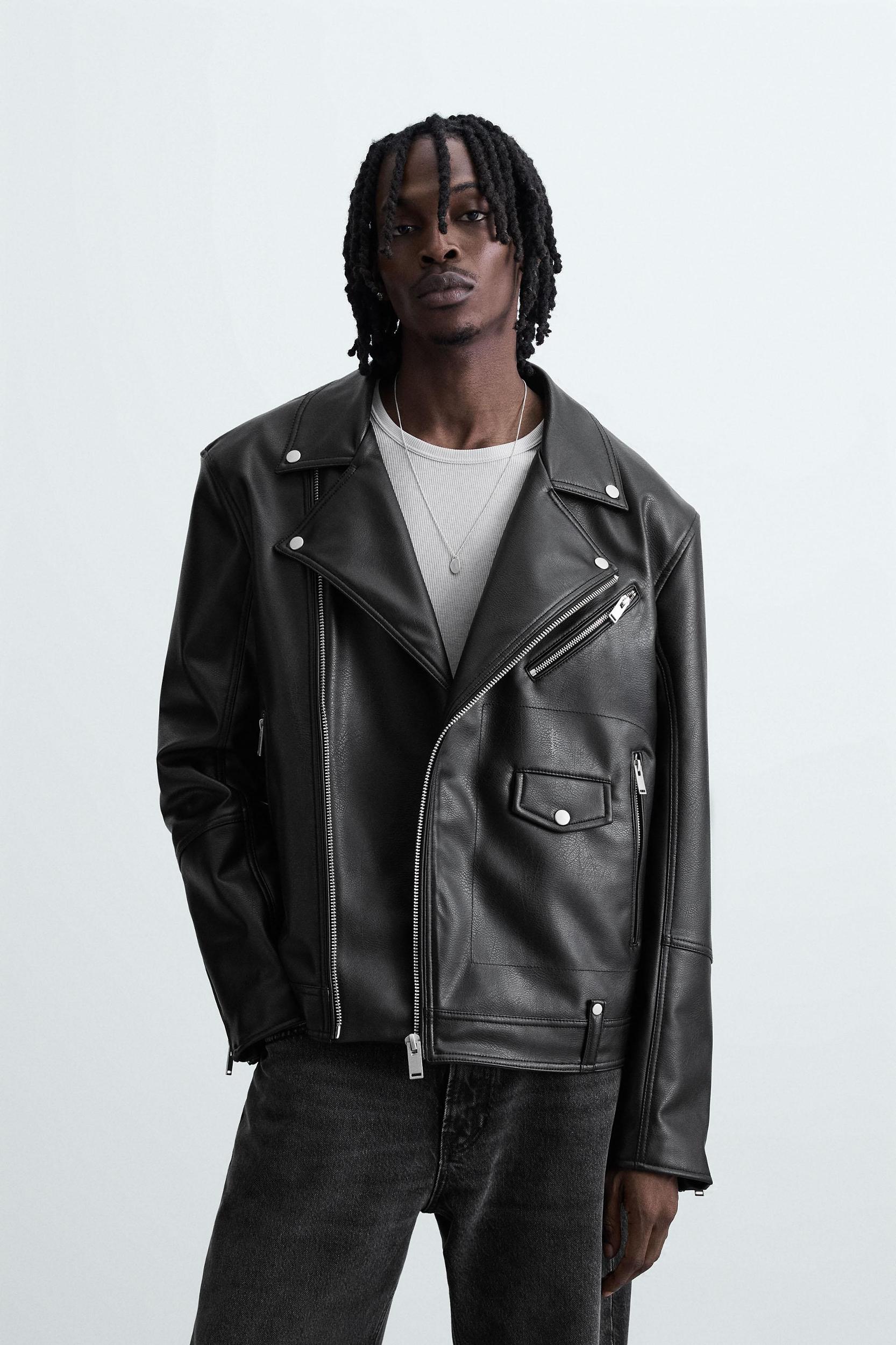 FAUX LEATHER BIKER JACKET Product Image