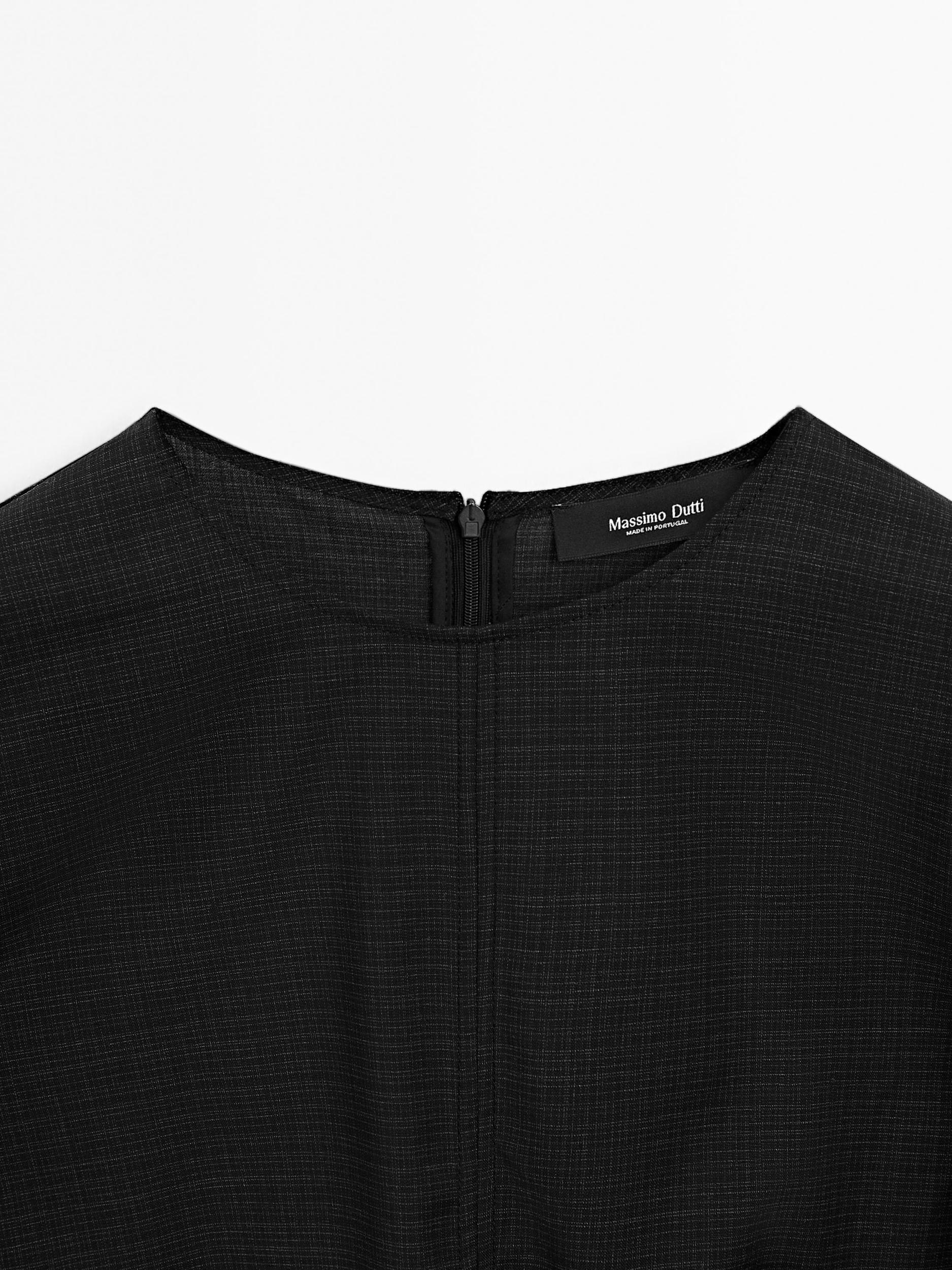 Wool blend blouse with belt Product Image