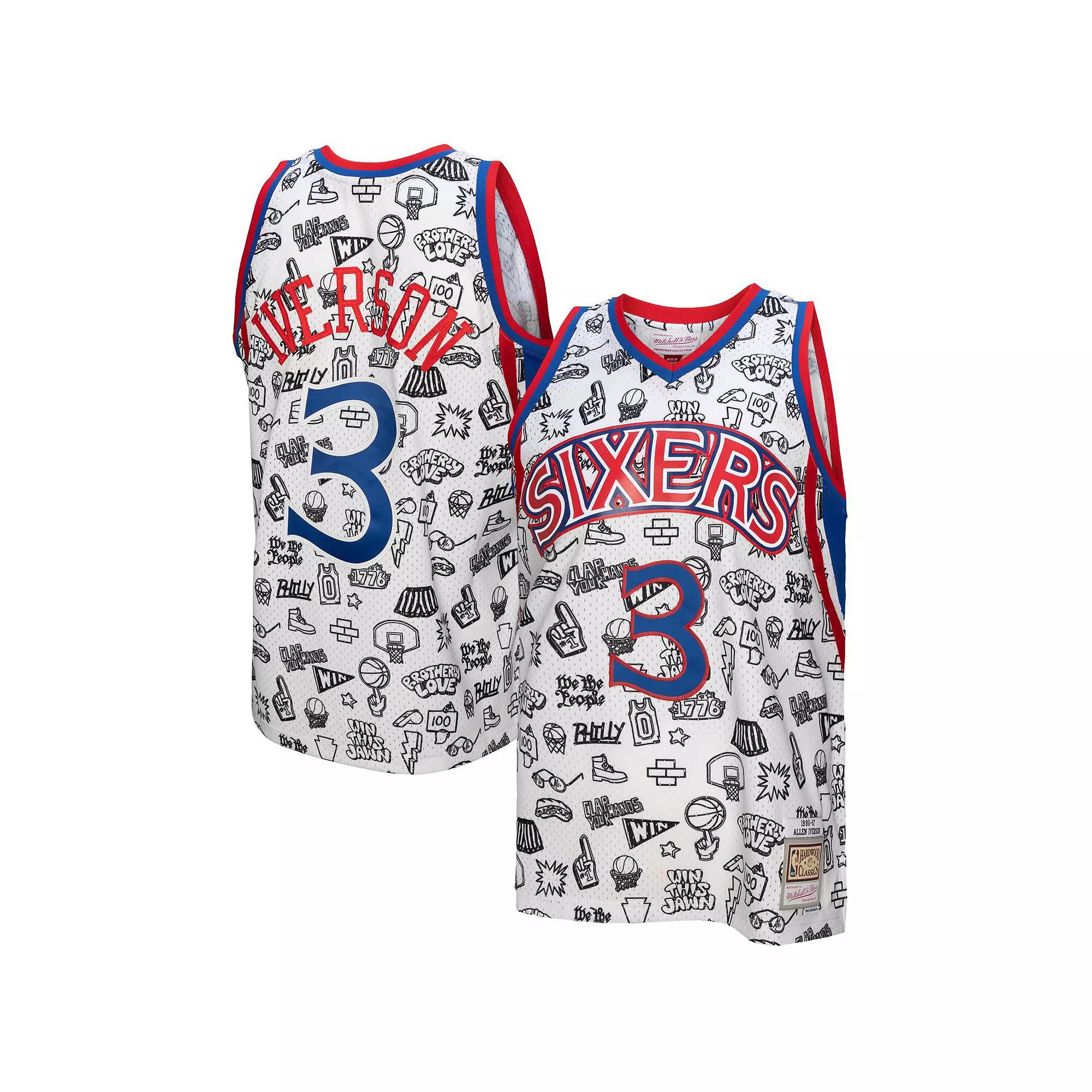 Men's Mitchell & Ness Allen Iverson White Philadelphia 76ers 1996/97 Swingman Jersey, Size: 2XL, 76r White Product Image