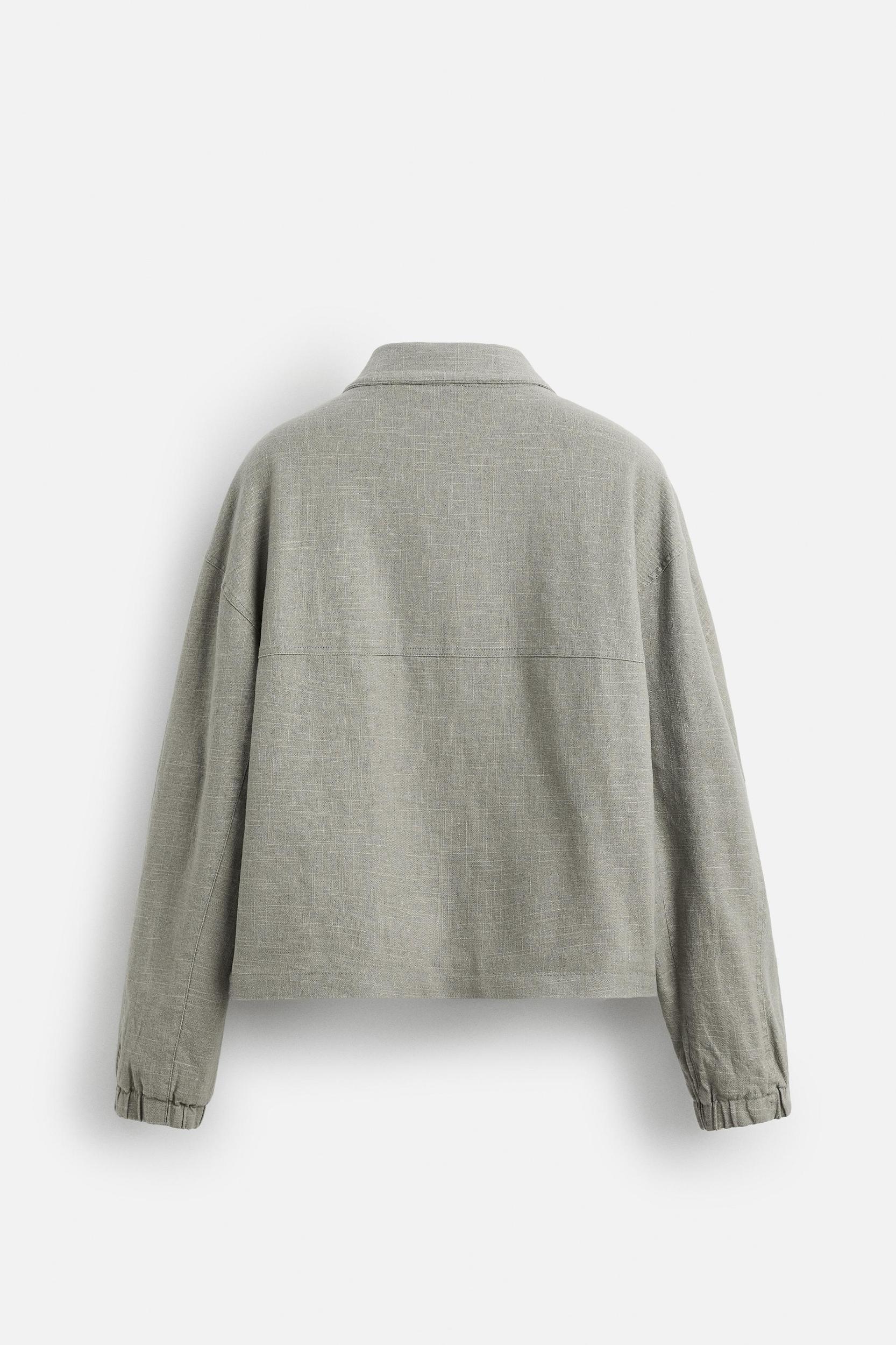 LINEN-COTTON TEXTURED JACKET Product Image