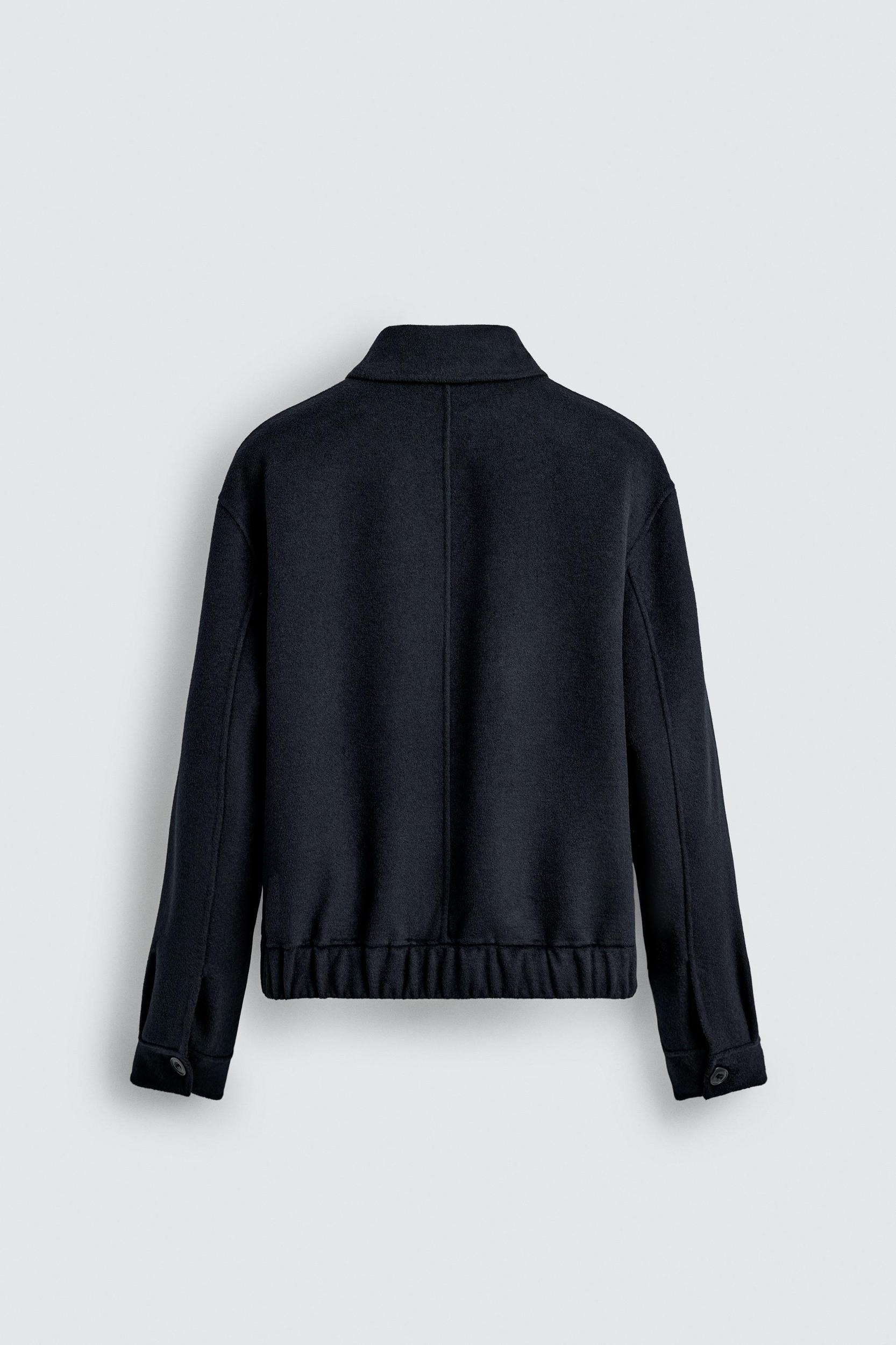 WOOL BLEND CROPPED FIT OVERSHIRT Product Image