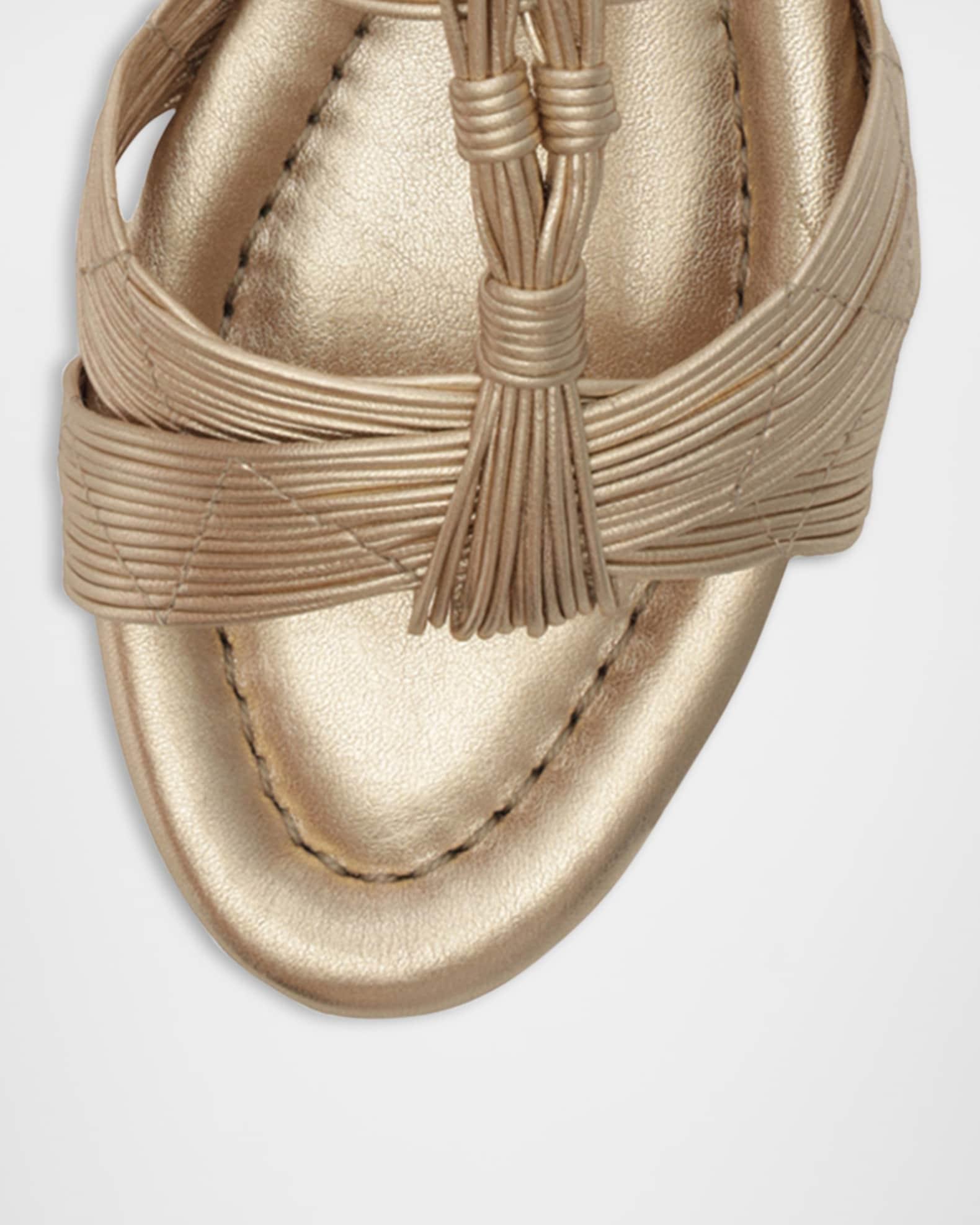 Olga Metallic Leather Block-Heel Strappy Sandals Product Image