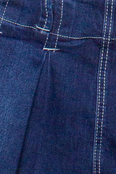 Low Rise Denim Pleated Mini Skort Product Image