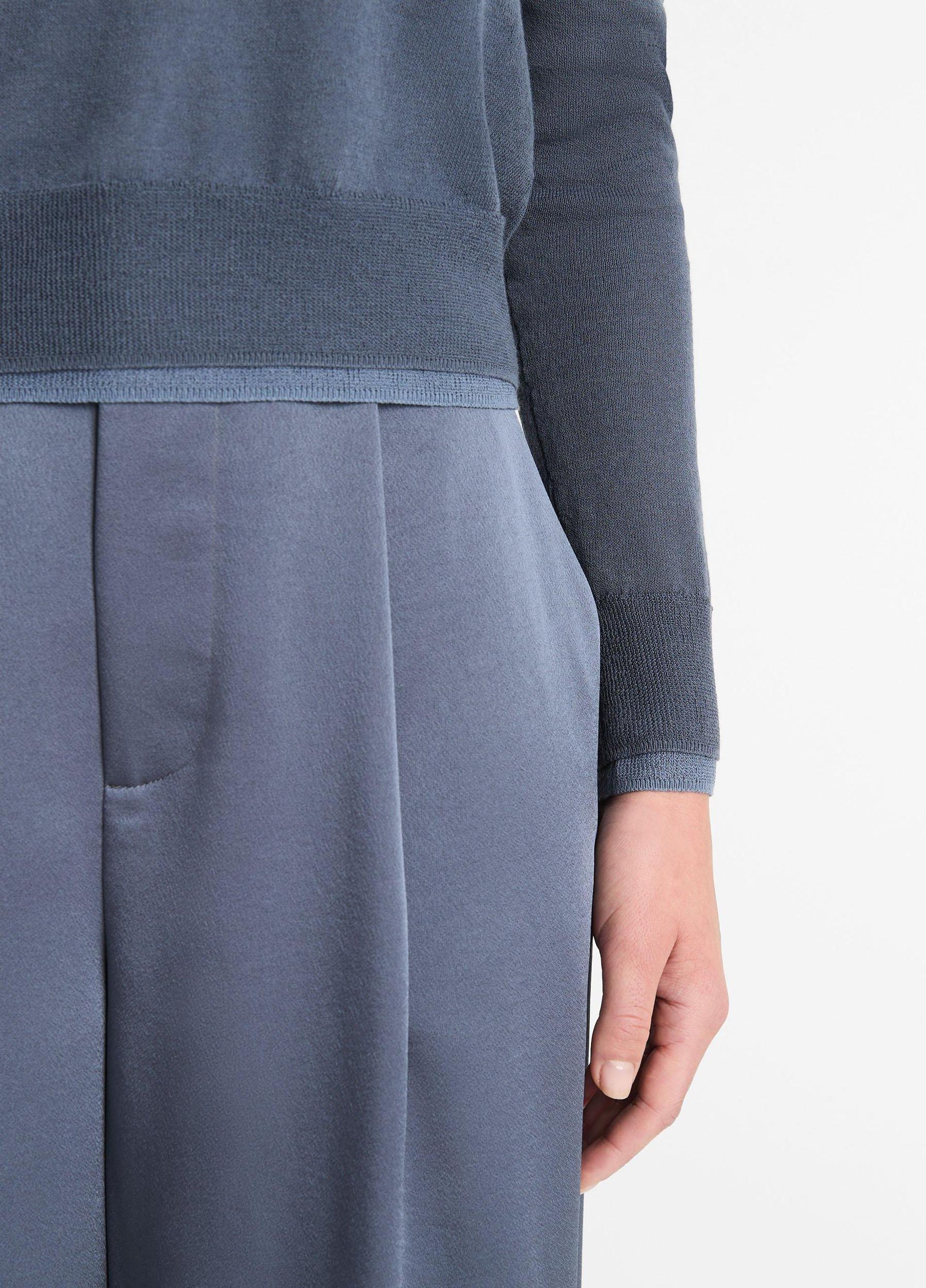 Italian Cotton-Blend Double-Layer Mock-Neck Sweater Product Image