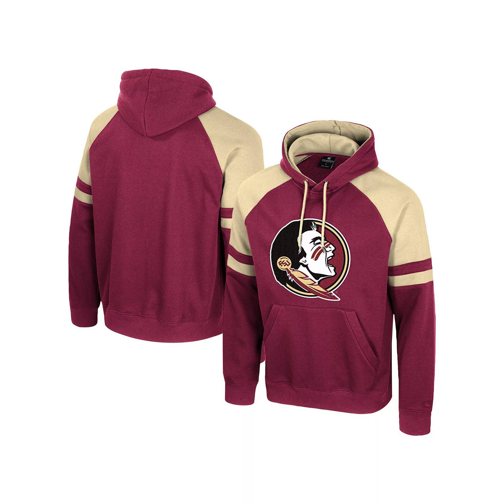 Men's Colosseum  Garnet Florida State Seminoles Todd Raglan Pullover Hoodie, Size: Large, Red Product Image