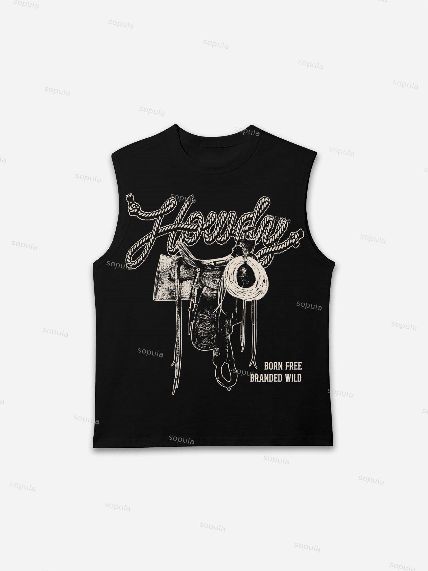 Howdy Cowboy Saddle Vintage Graphic Tank Top Product Image