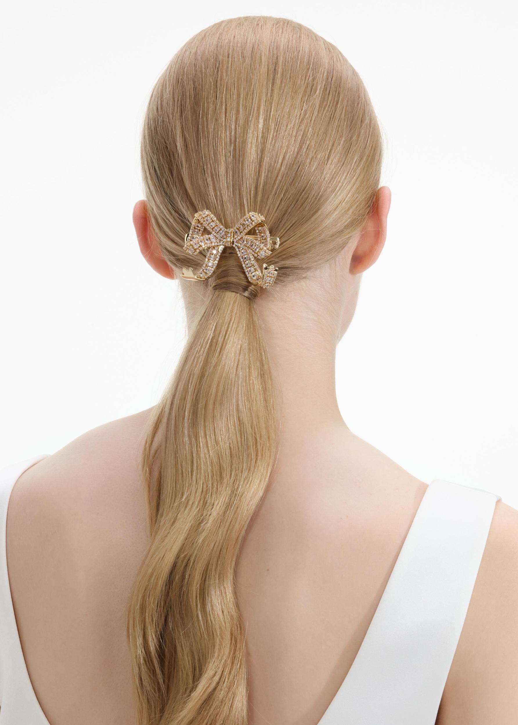Gold Crystal Bow Hair Clip Product Image
