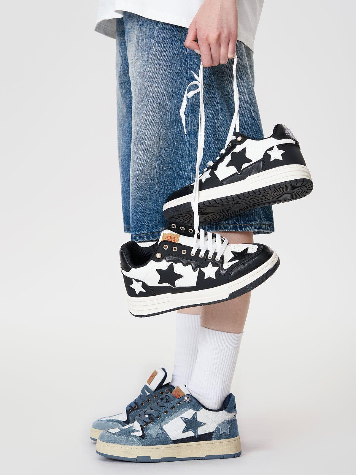 Starry Climb Stars Casual All-Match Denim Skate Shoes Product Image