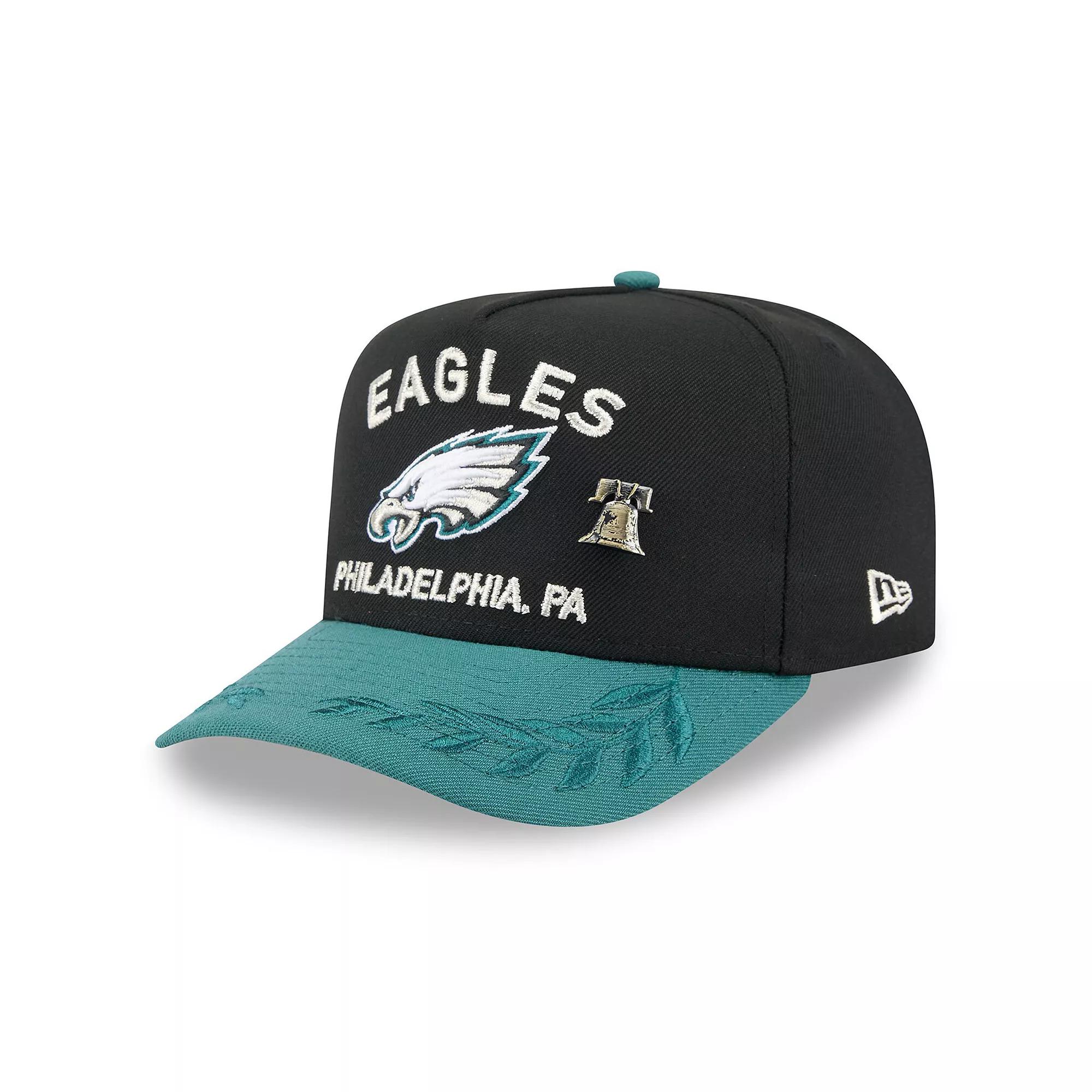 Men's New Era Black/Midnight Green Philadelphia Eagles 2025 NFL Draft On Stage A-Frame 59FIFTY Fitted Hat, Size: 7 5/8 Product Image