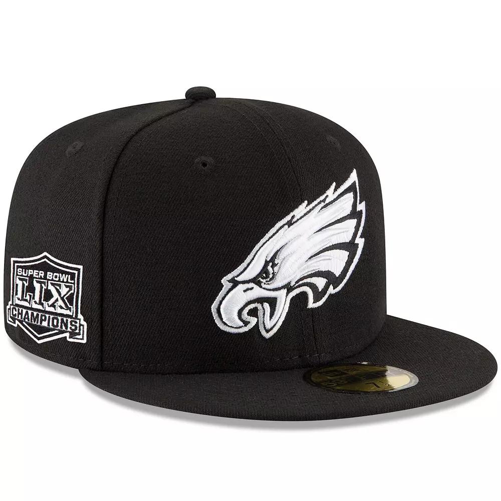 Men's New Era Black Philadelphia Eagles Super Bowl LIX Champions Side Patch 59FIFTY Fitted Hat, Size: 6 7/8 Product Image