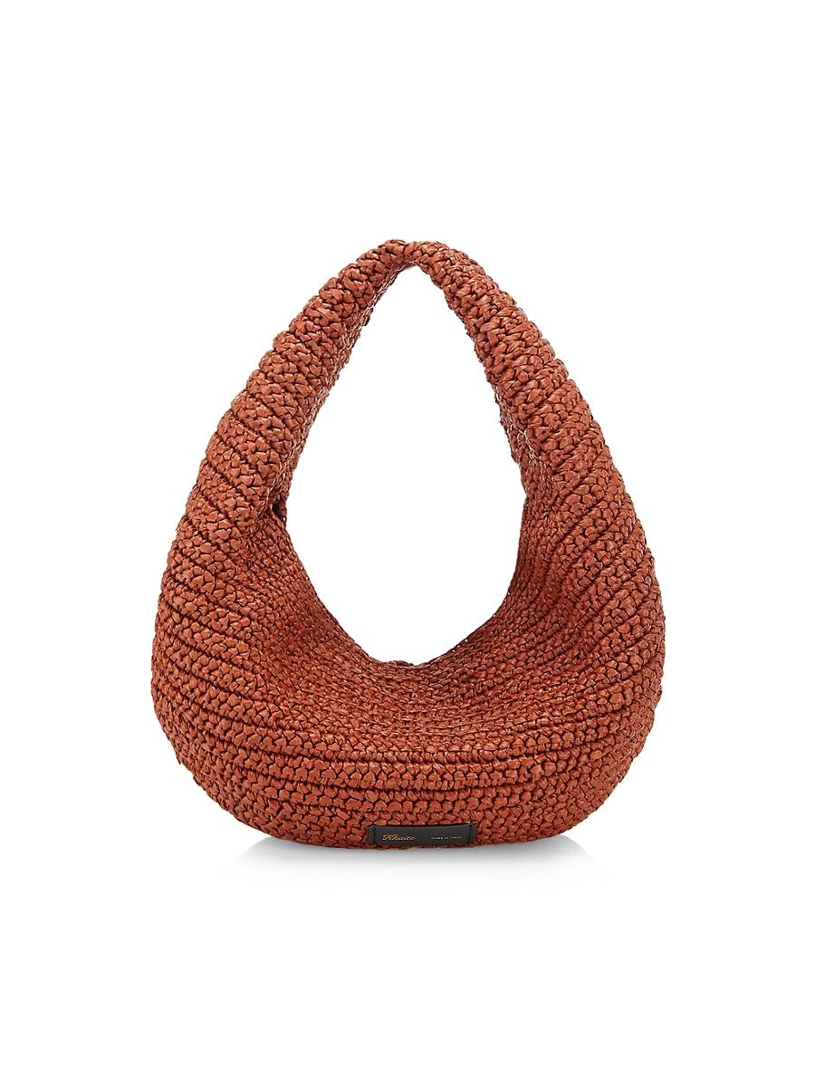 Womens Medium Olivia Raffia Hobo Bag Product Image
