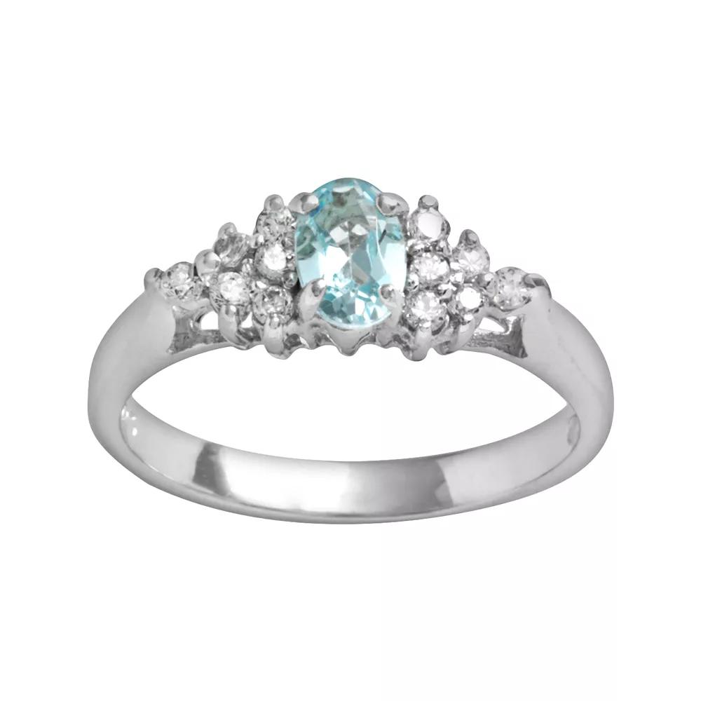Traditions Jewelry Company Blue Topaz Oval Ring, Womens Multicolor Product Image