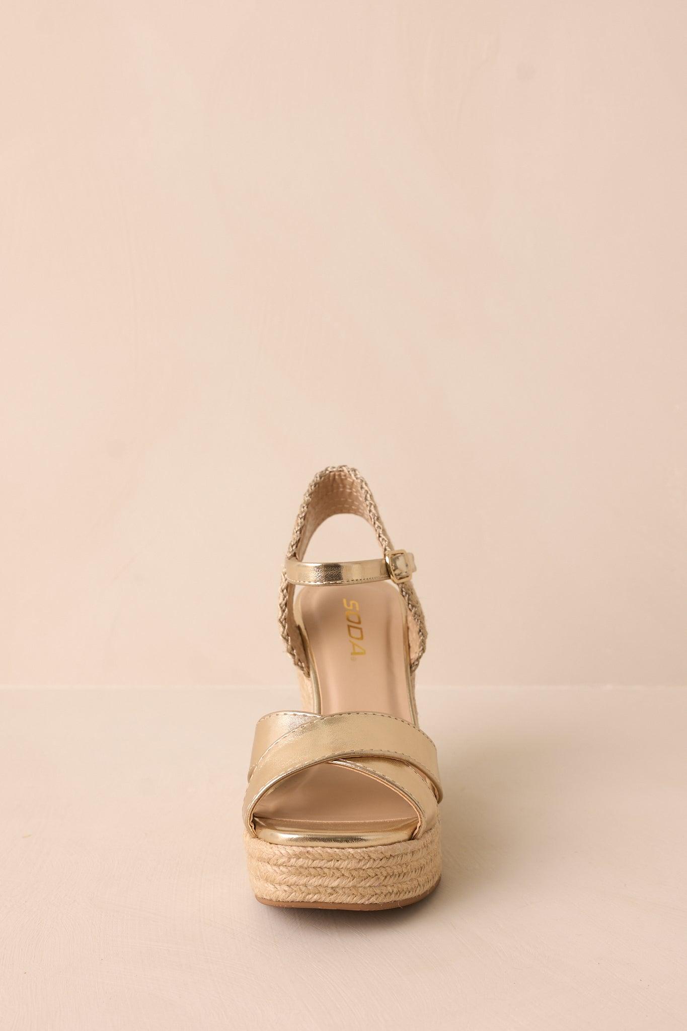 Lovely Steps Gold Platform Wedges Product Image
