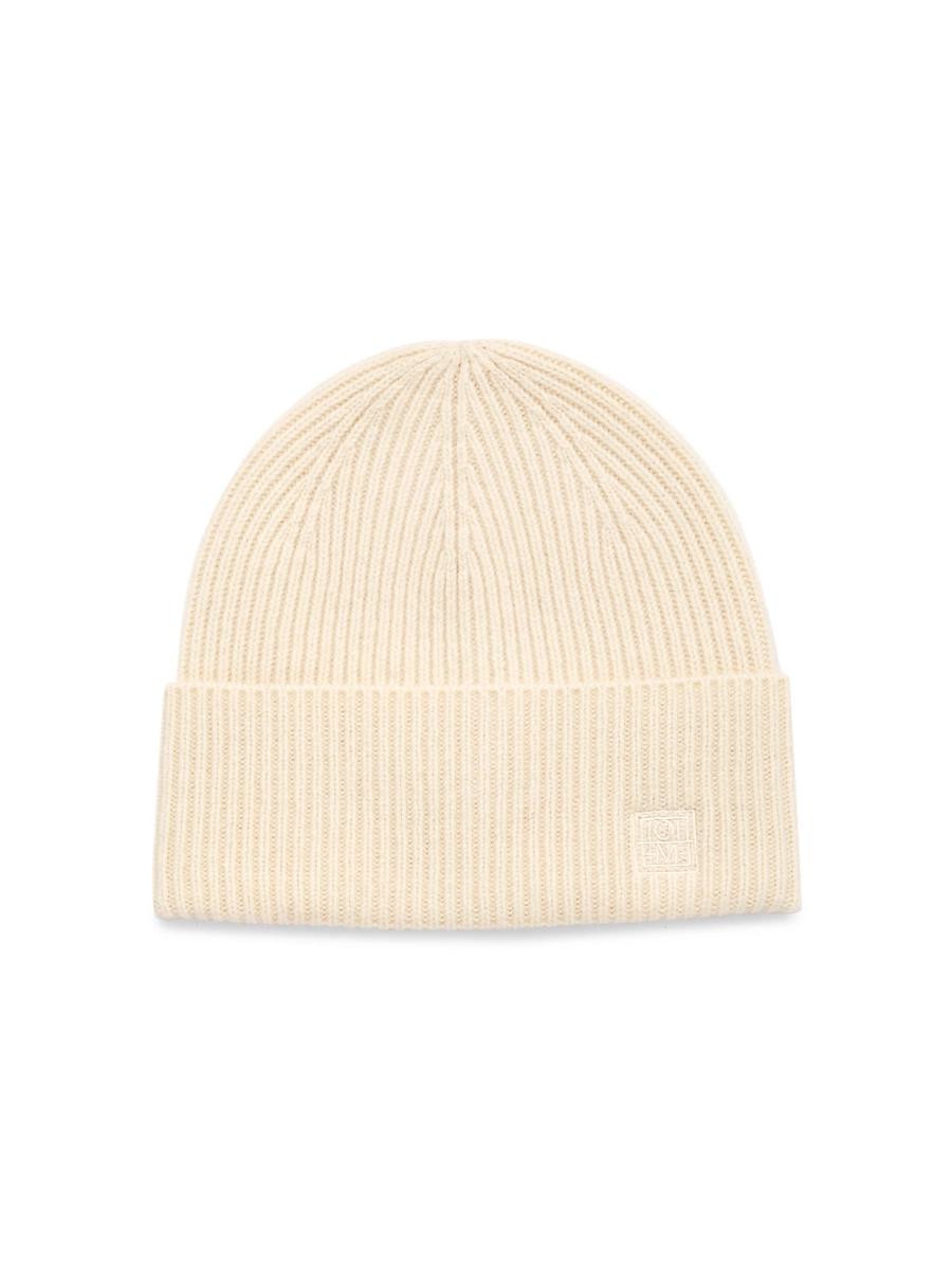 Womens Ribbed Wool & Cashmere Beanie Product Image