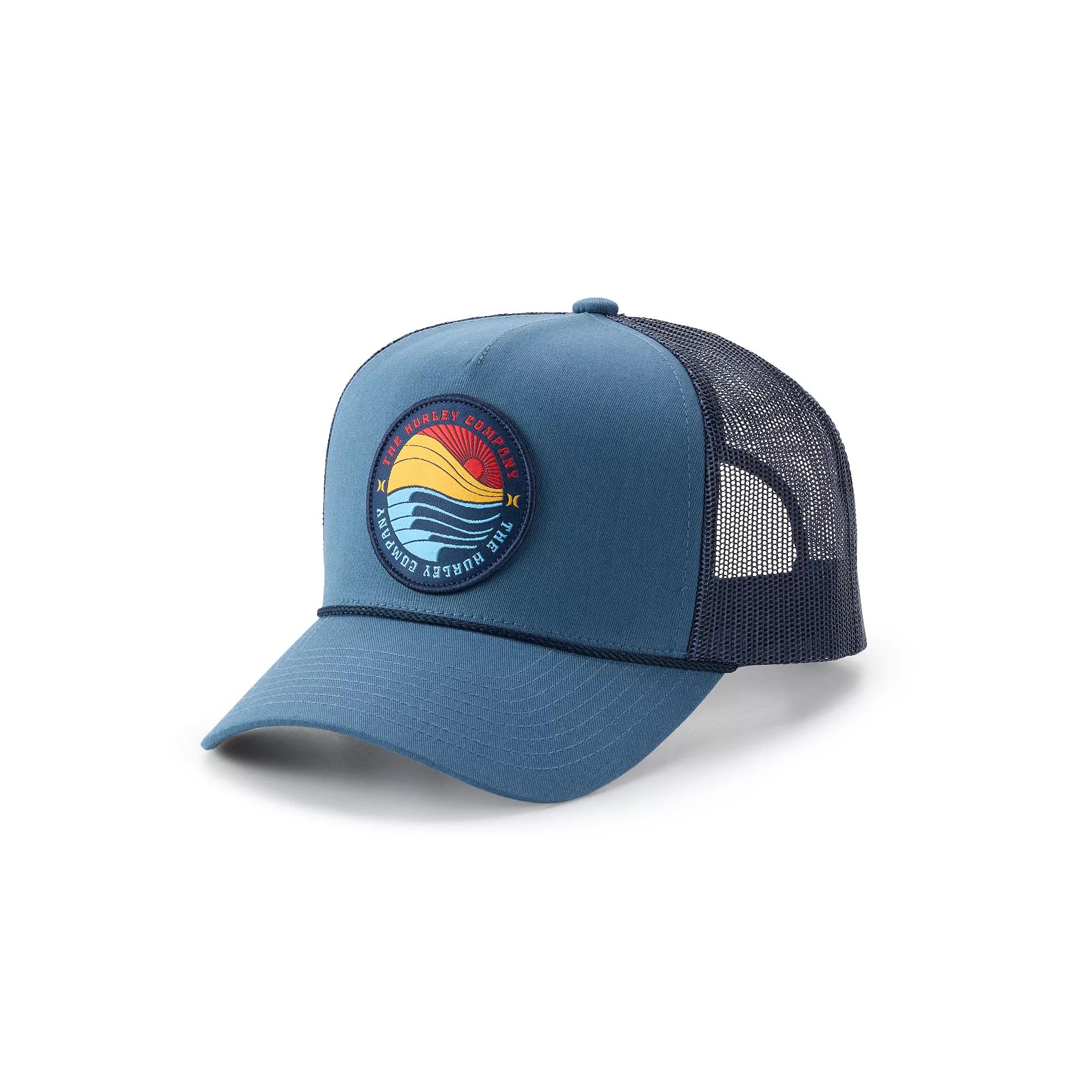 Men's Hurley Traveler Sunset Logo Trucker Hat, Blue Product Image