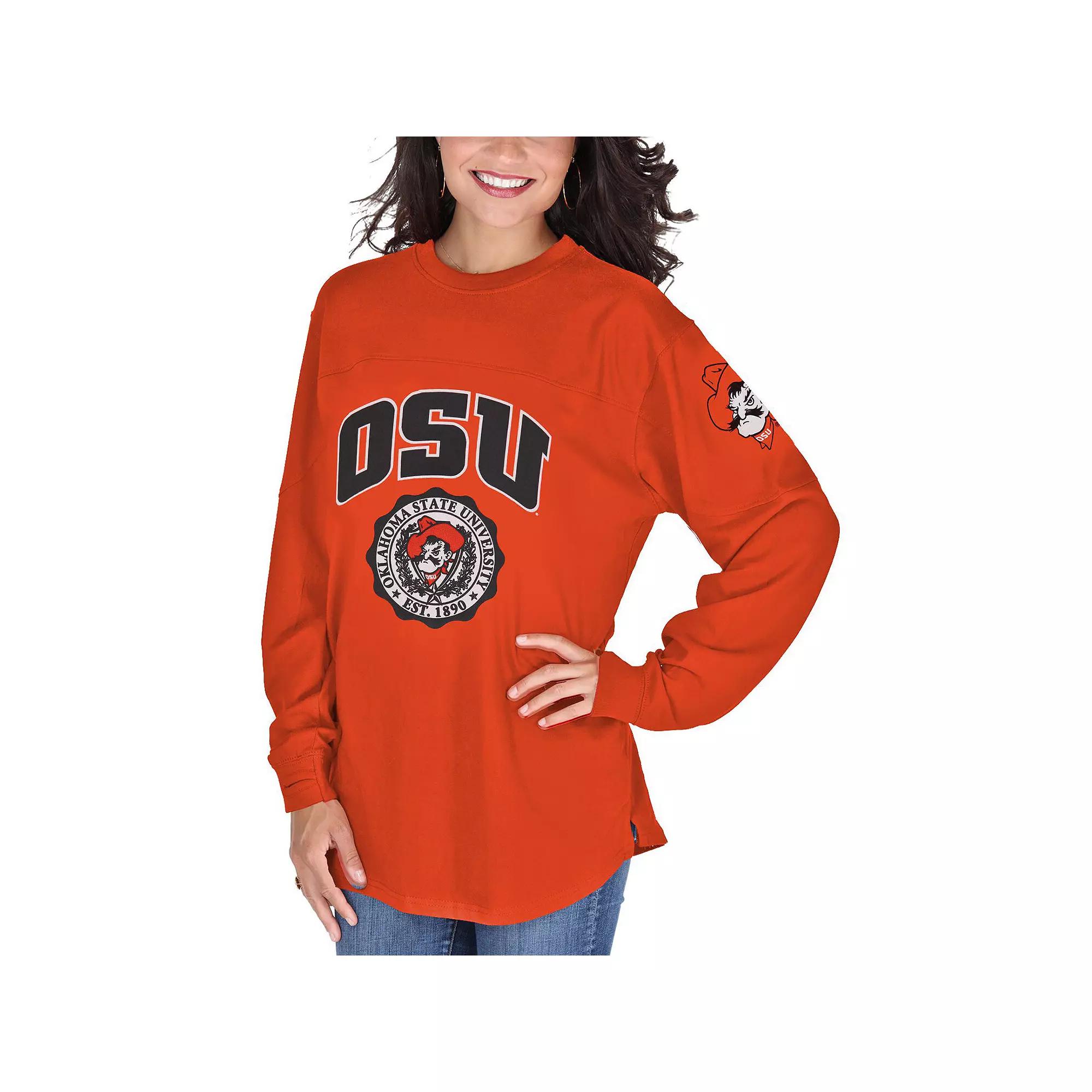 Women's Orange Oklahoma State Cowboys Edith Long Sleeve T-Shirt, Size: Large Product Image