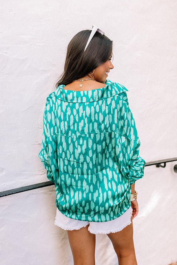 Sweetest Gesture Button Up In Turquoise Product Image