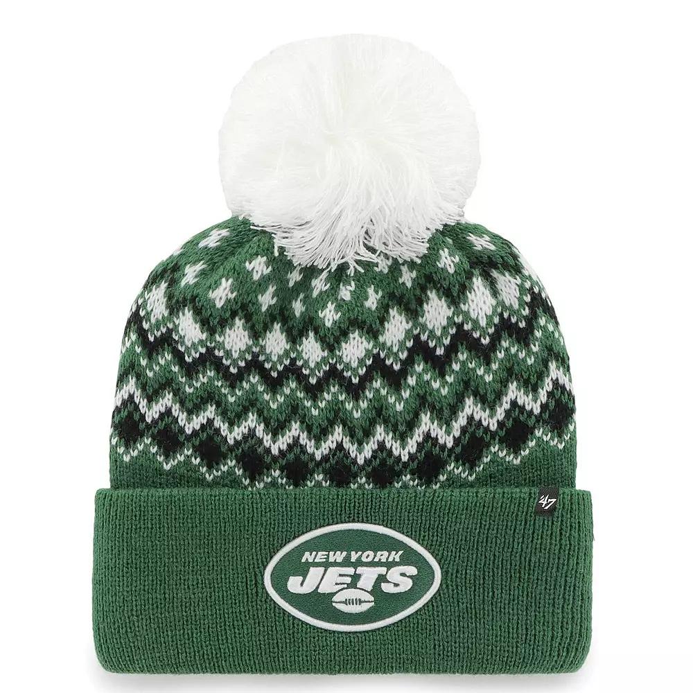Women's '47 Green New York Jets Elsa Cuffed Knit Hat with Pom Product Image