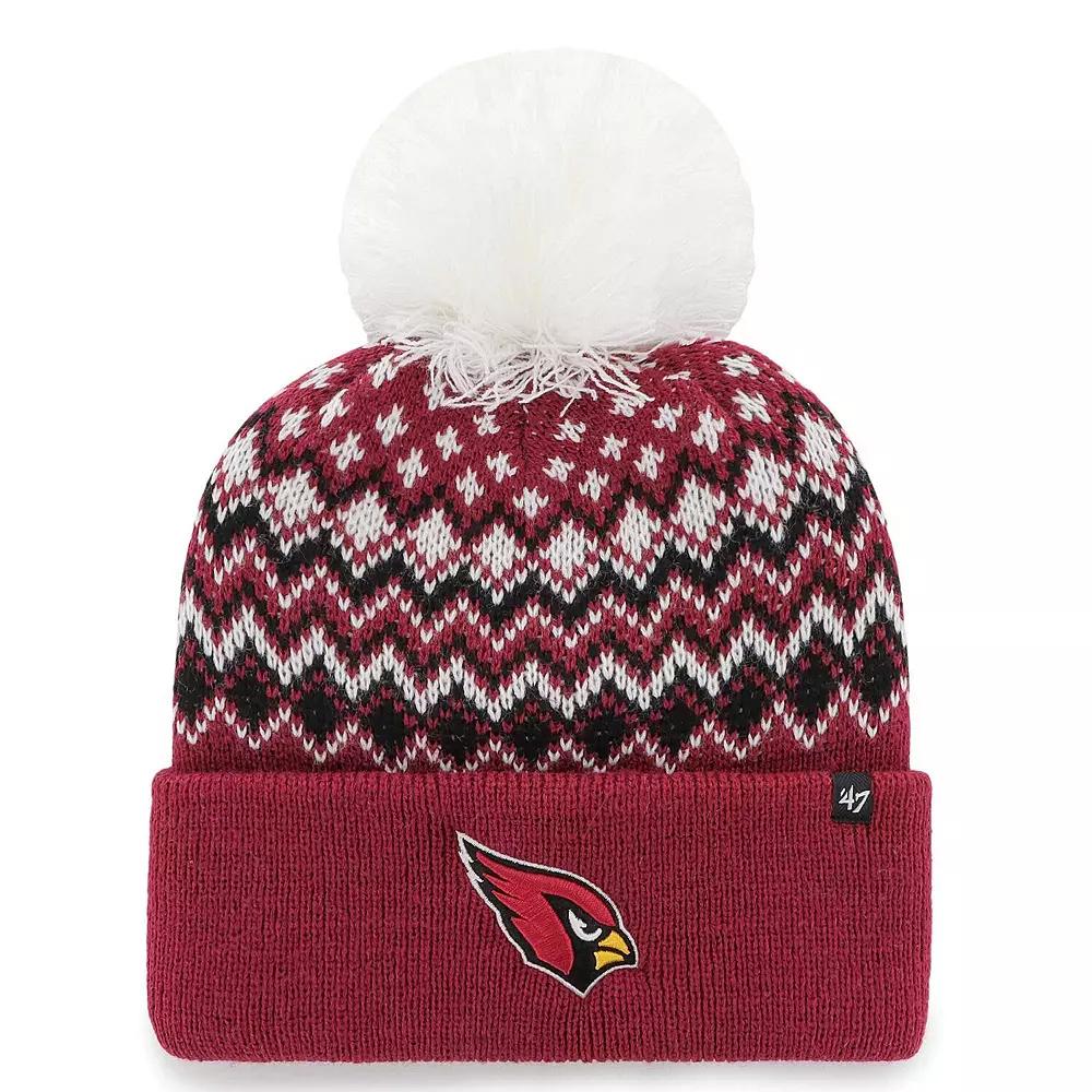 Women's '47 Cardinal Arizona Cardinals Elsa Cuffed Knit Hat with Pom, Red Product Image