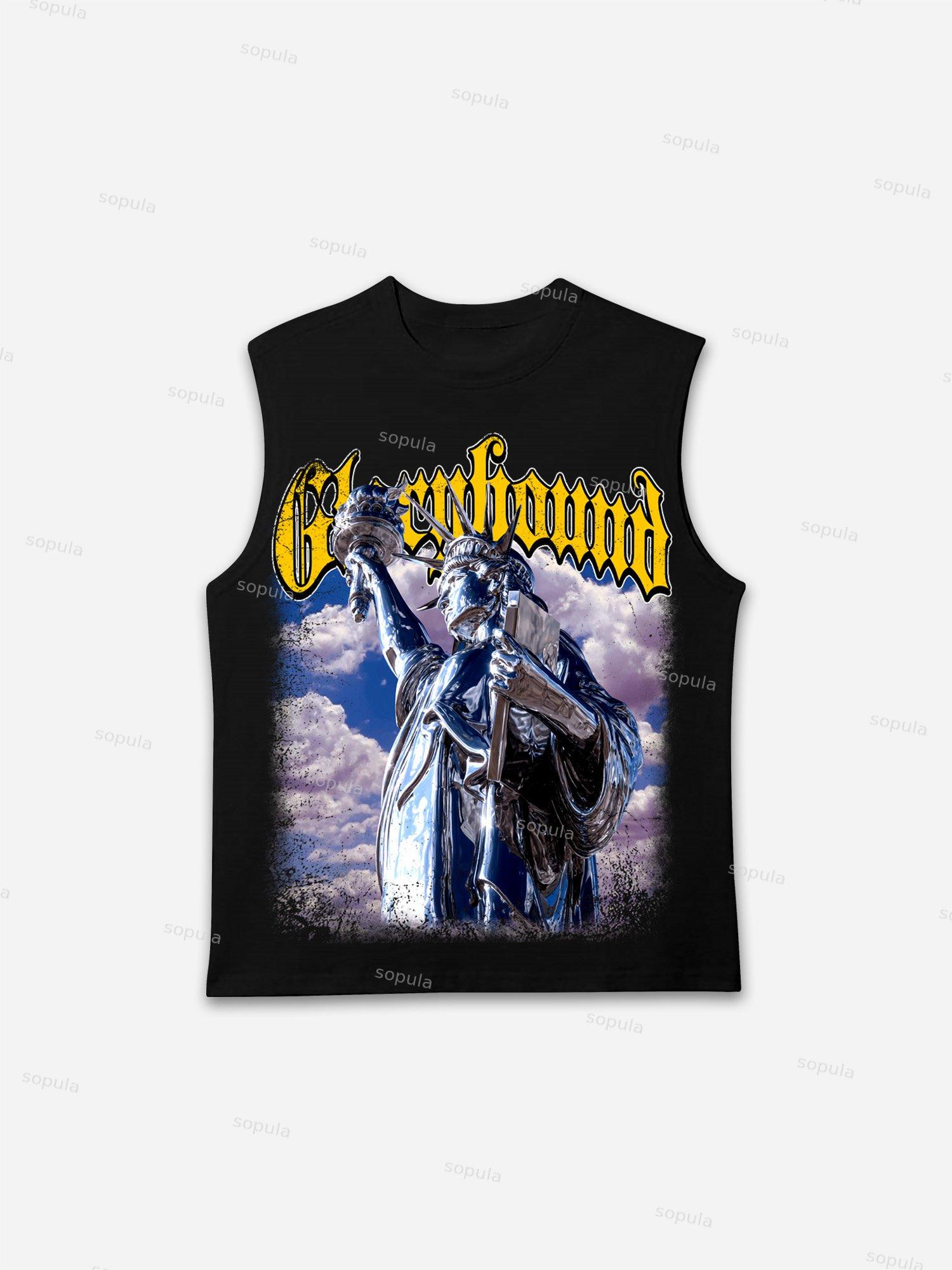 Glorybound Electroplated Coated Statue Of Liberty Vintage Graphic Tank Top Product Image