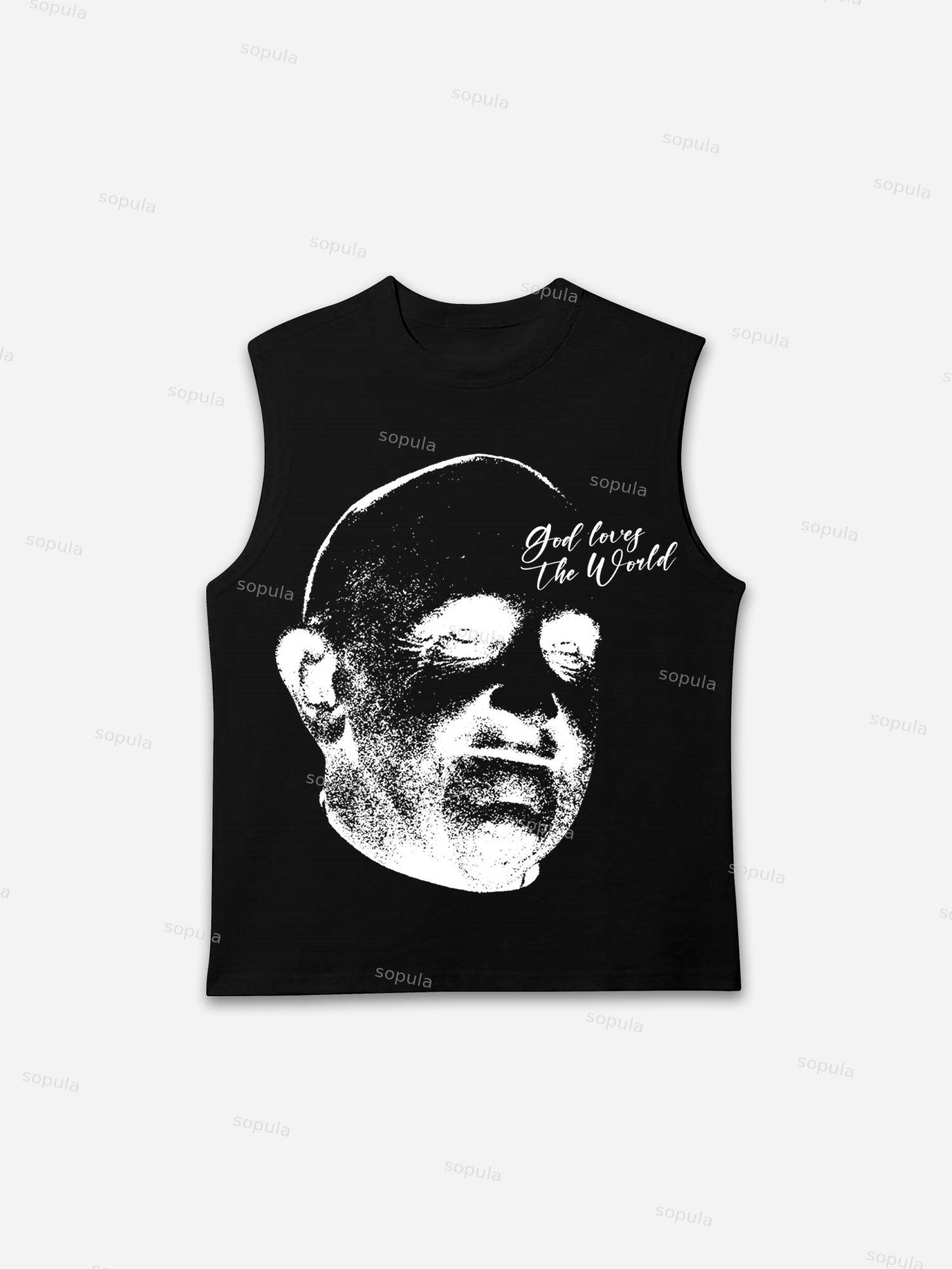 God Loves All People — Pope Francis Vintage Graphic Tank Top Product Image