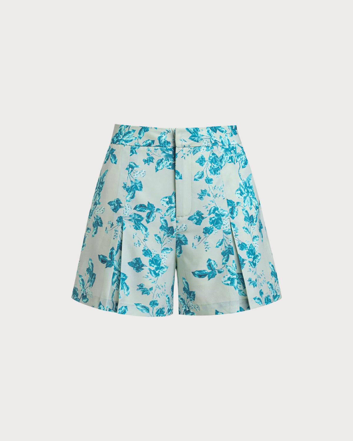 Blue Floral Pocket Shorts Product Image