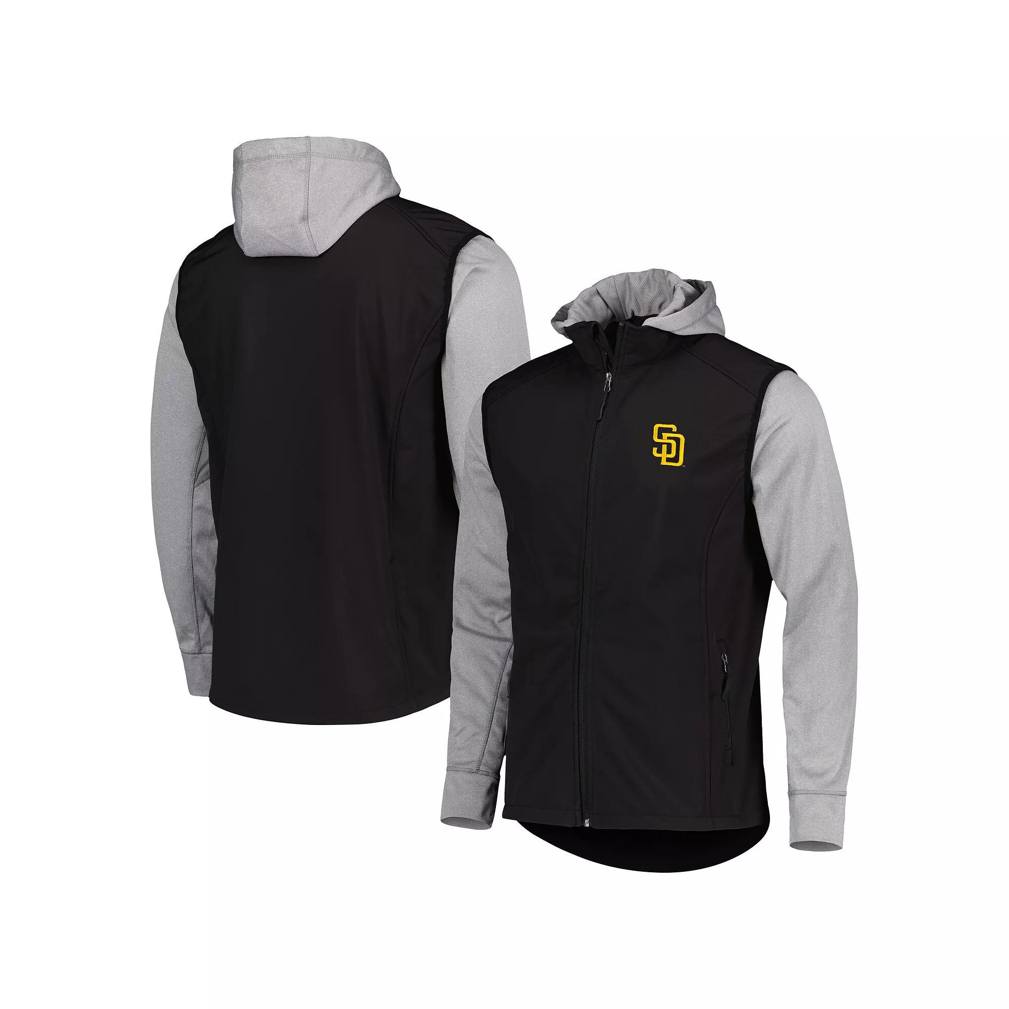 Men's Dunbrooke Black/Heather Gray San Diego Padres Alpha Full-Zip Jacket, Size: Large Product Image