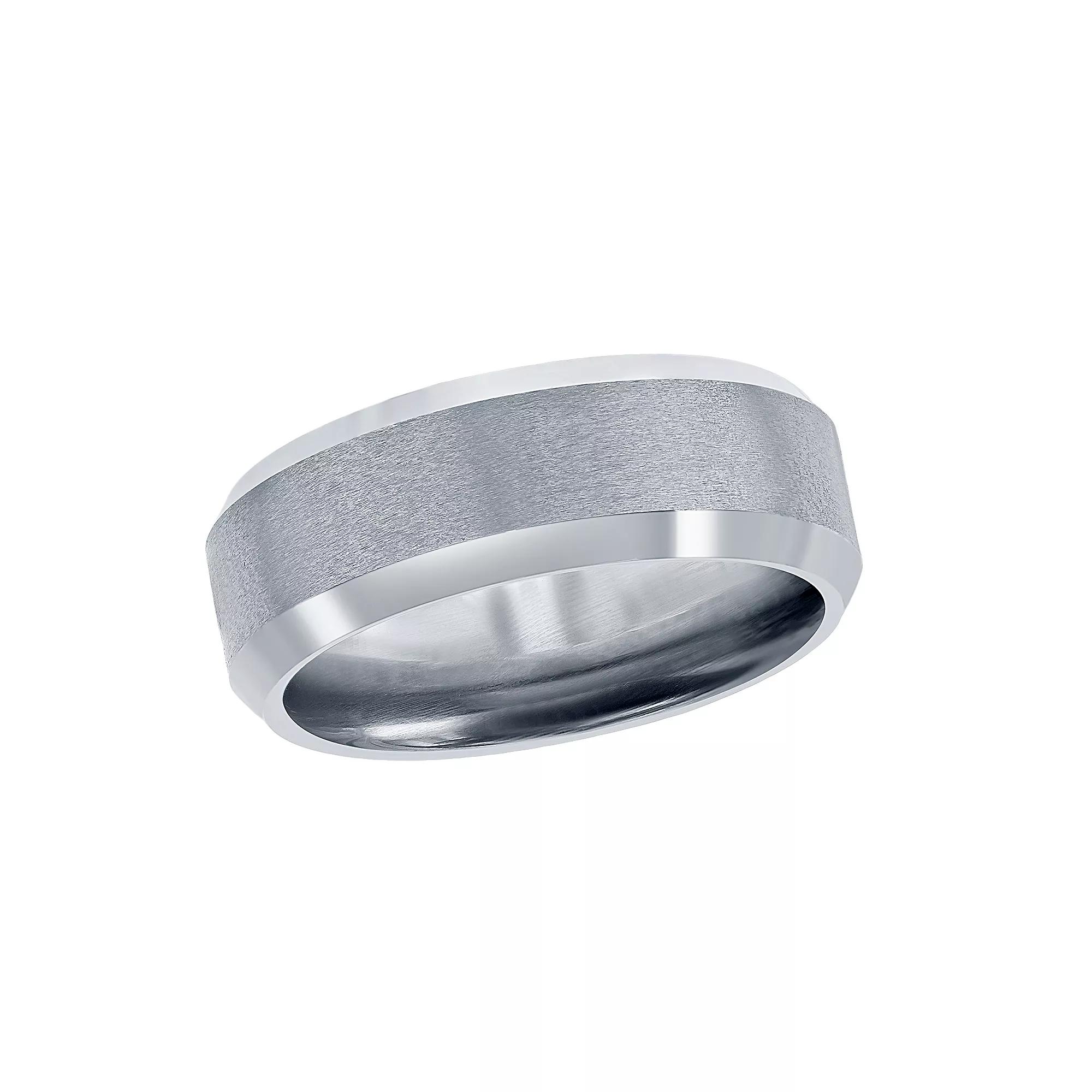Mens Metallo Tung Brushed & Polished 8mm Ring Tungsten Product Image