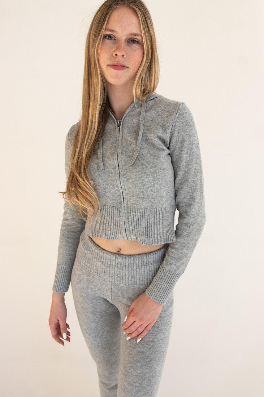 Soft Knit Zip Up Hoodie Product Image