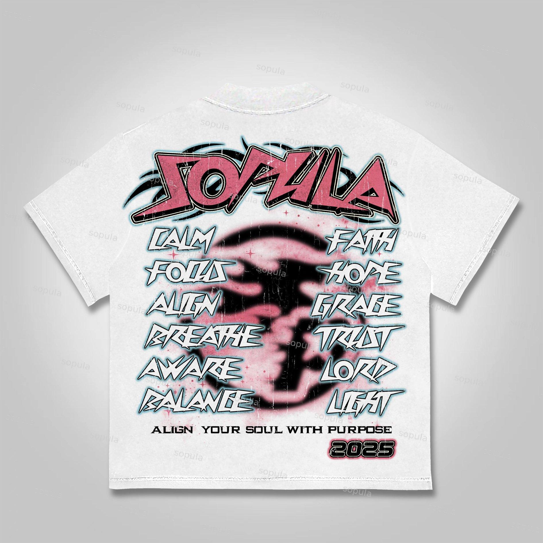 Sopula 2025 Meditation And Faith Vintage Graphics Cotton T-shirt Product Image