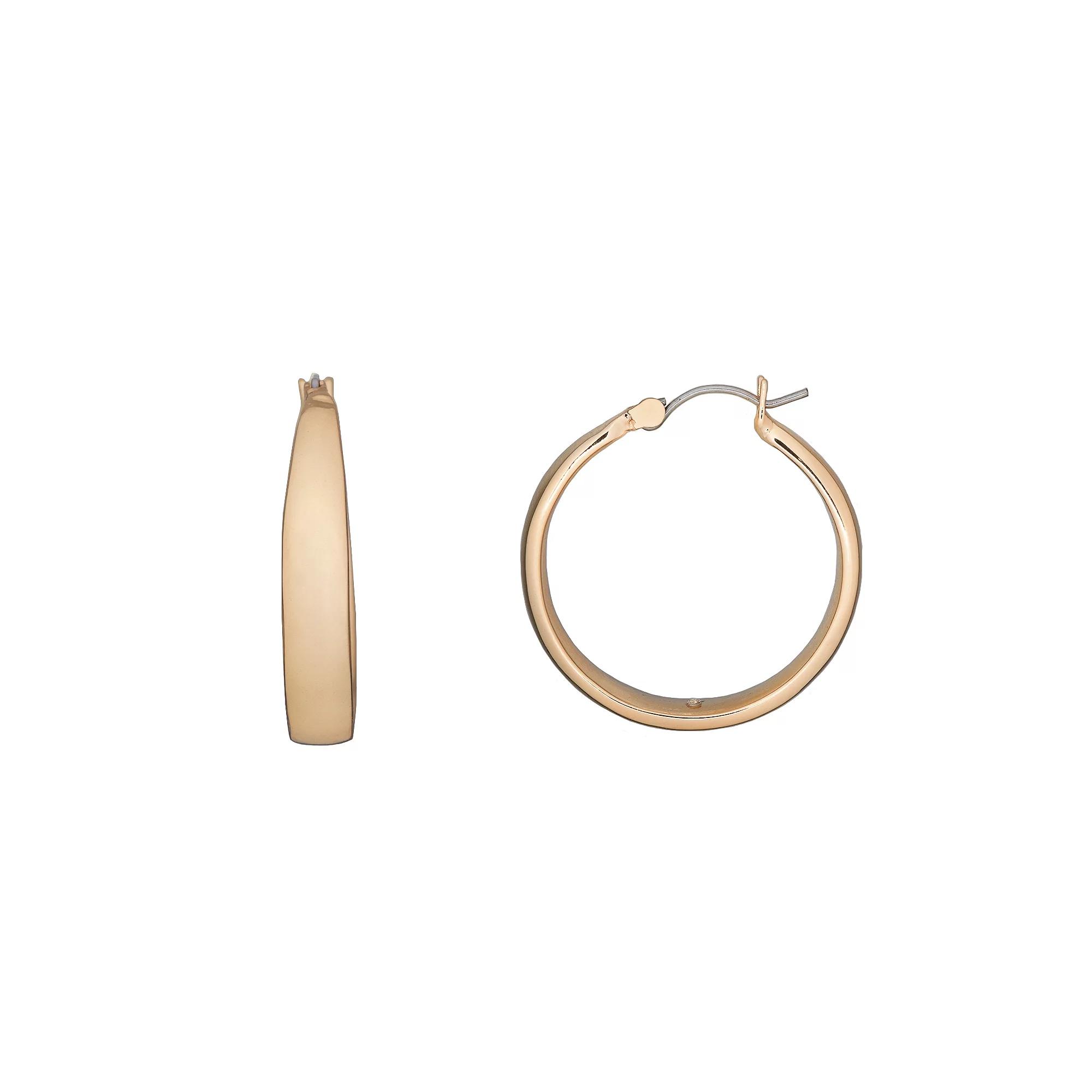 LC Lauren Conrad Gold Tone Chunky Hoop Nickel Free Earrings, Women's Product Image