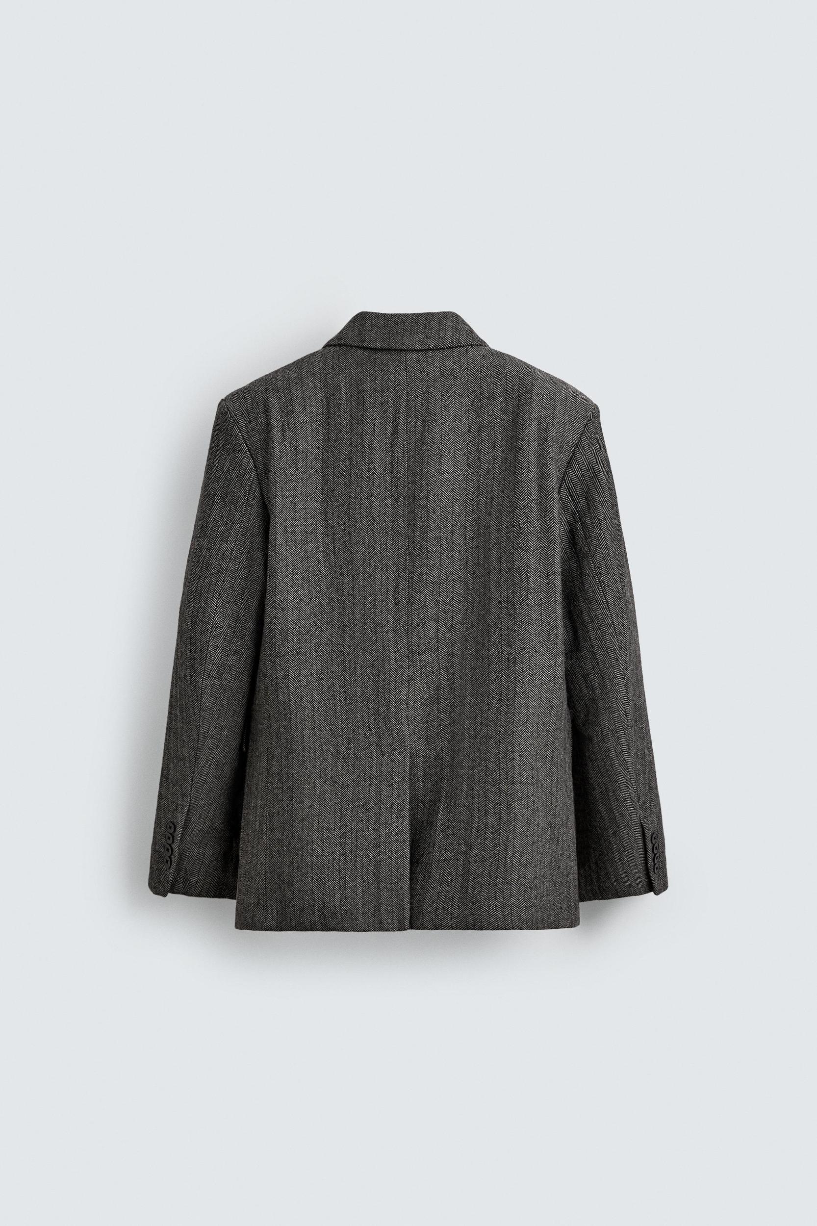 HERRINGBONE WOOL BLEND SUIT BLAZER Product Image