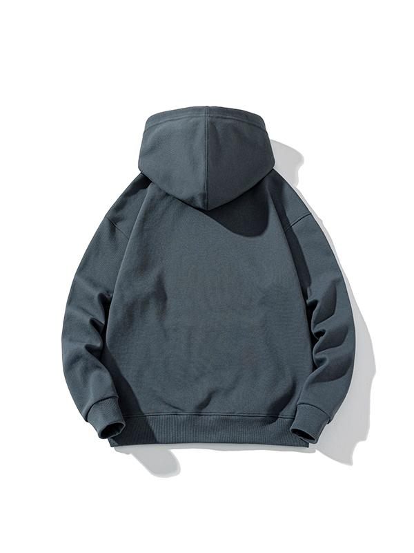 Men’s Solid Color Pure Cotton Drop Shoulder Oversized Hoodie Product Image