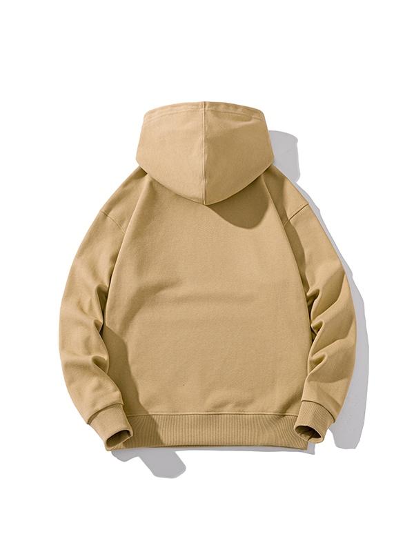 Men’s Solid Color Pure Cotton Drop Shoulder Oversized Hoodie Product Image