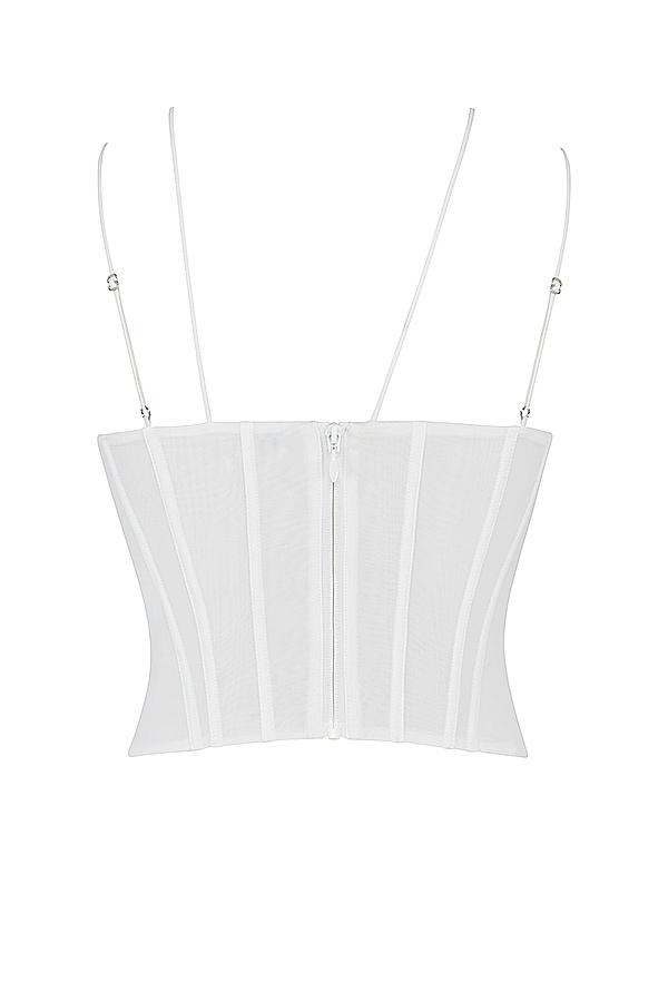 Orla  white chiffon strappy corset Product Image