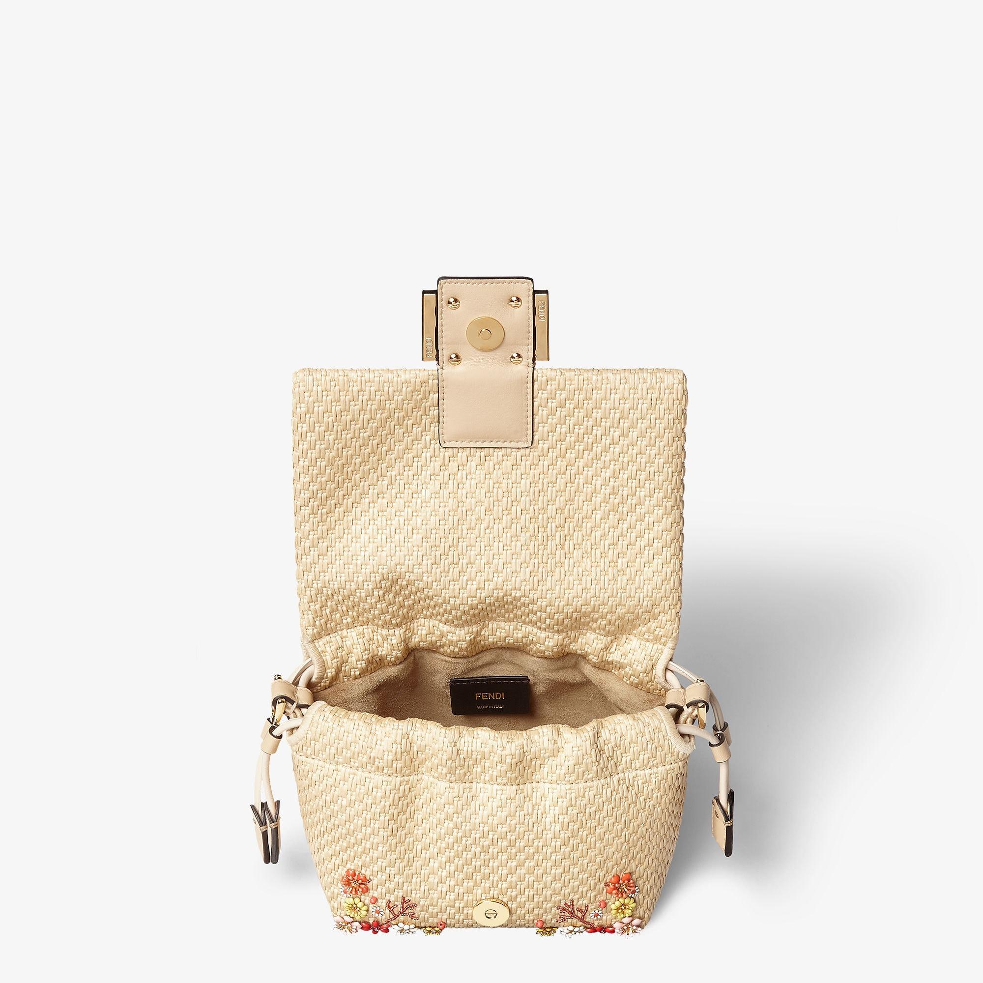 Mamma Baguette SmallWoven mini-bag with Sea Garden Flowers embroideries Product Image