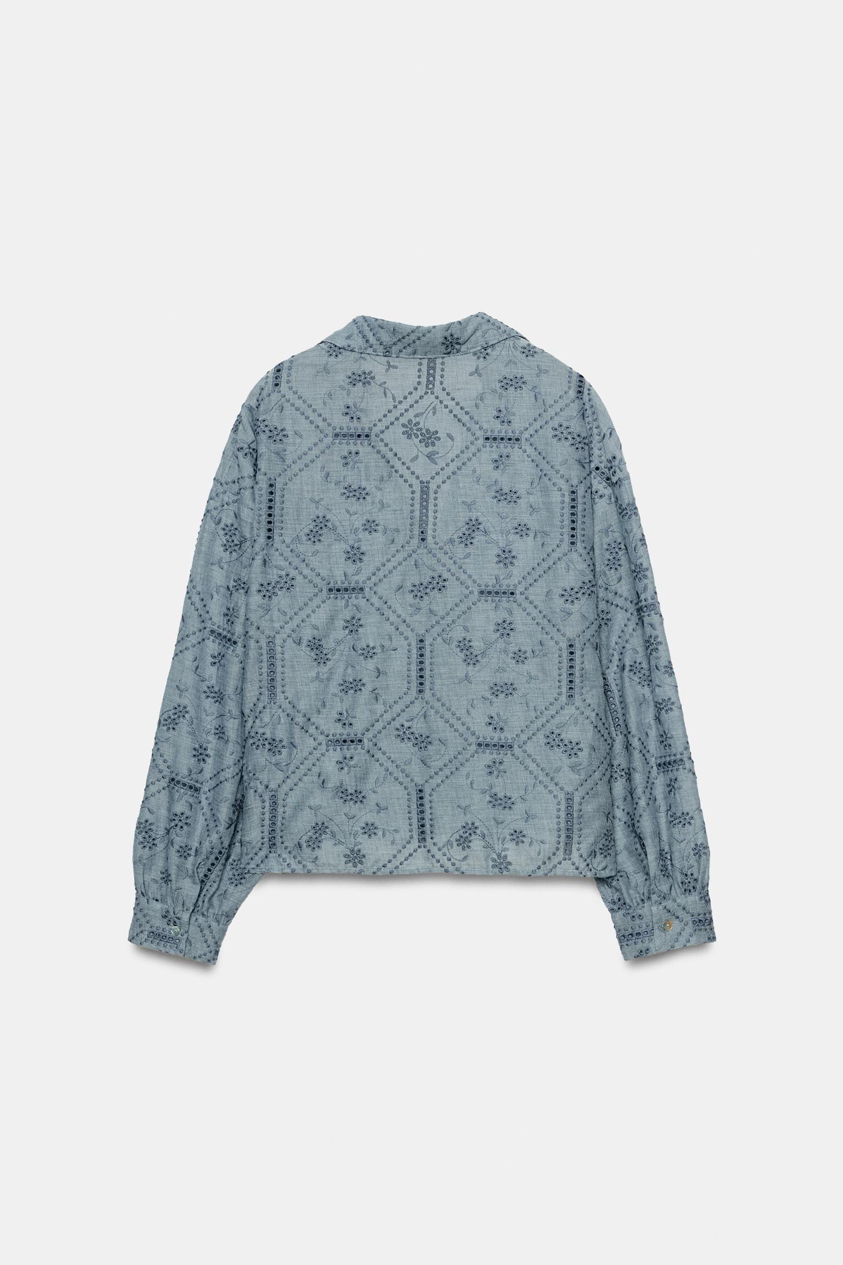 EMBROIDERED EYELET SHIRT Product Image