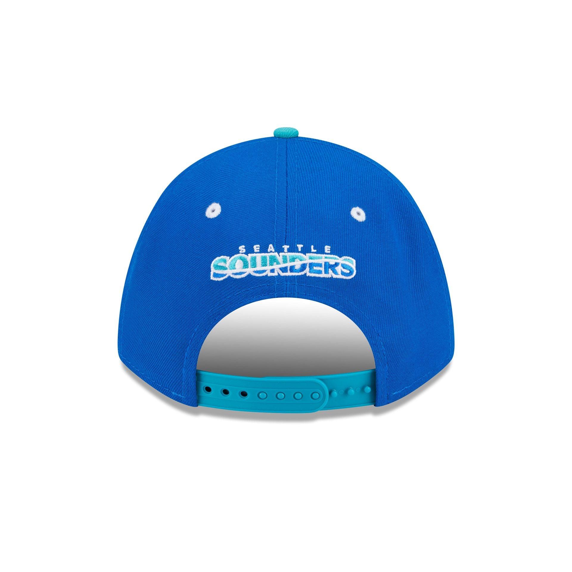 Seattle Sounders 2025 Jersey Hook Blue 9FORTY M-Crown A-Frame Snapback Hat Male Product Image