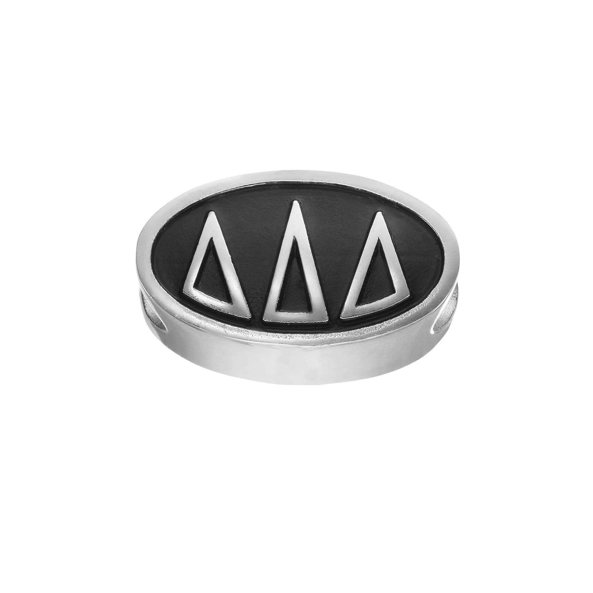LogoArt Delta Delta Delta Sterling Silver Oval Bead, Women's, Grey Product Image