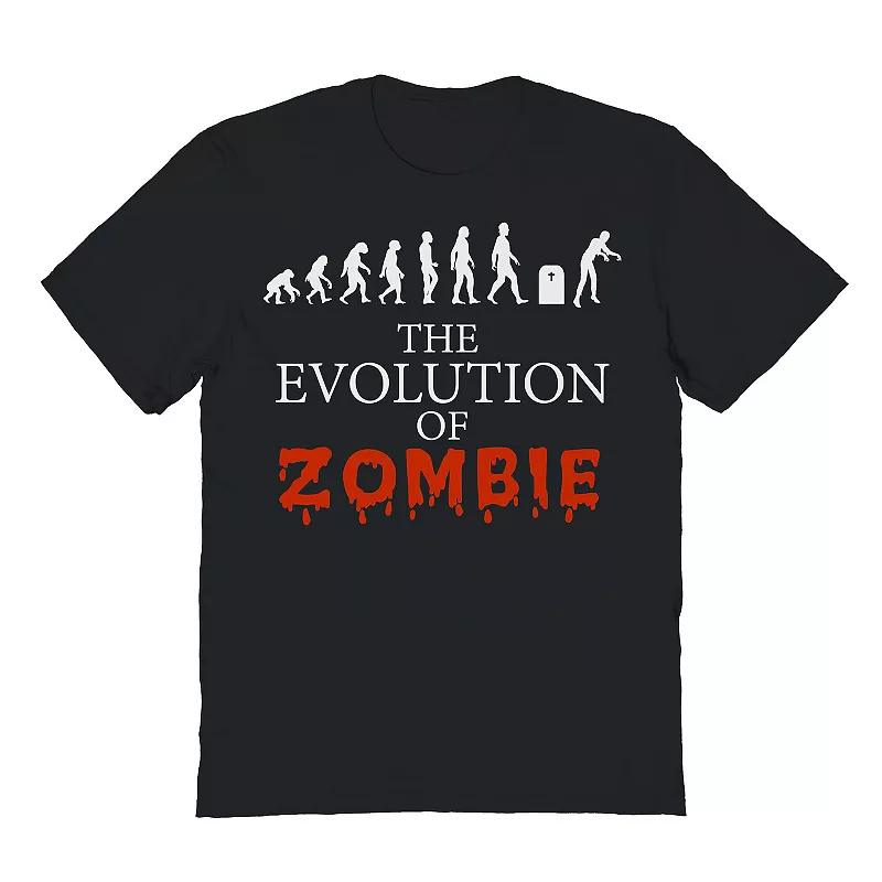 Men's the Evolution of Zombie Halloween Graphic Tee, Size: Large, Black Product Image
